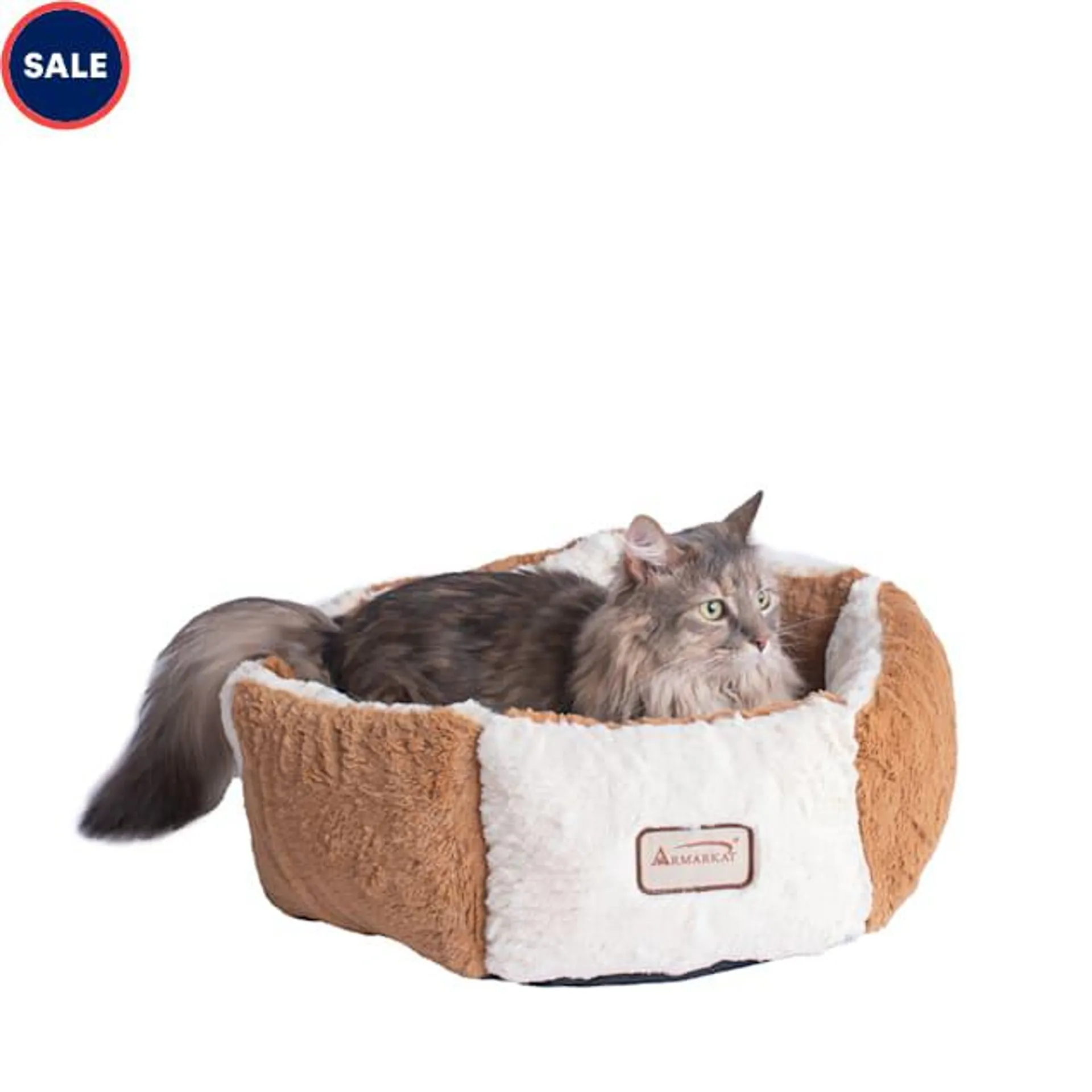 Armarkat Brown/Ivory Pet Bed, 22" L X 6" W X 8" H