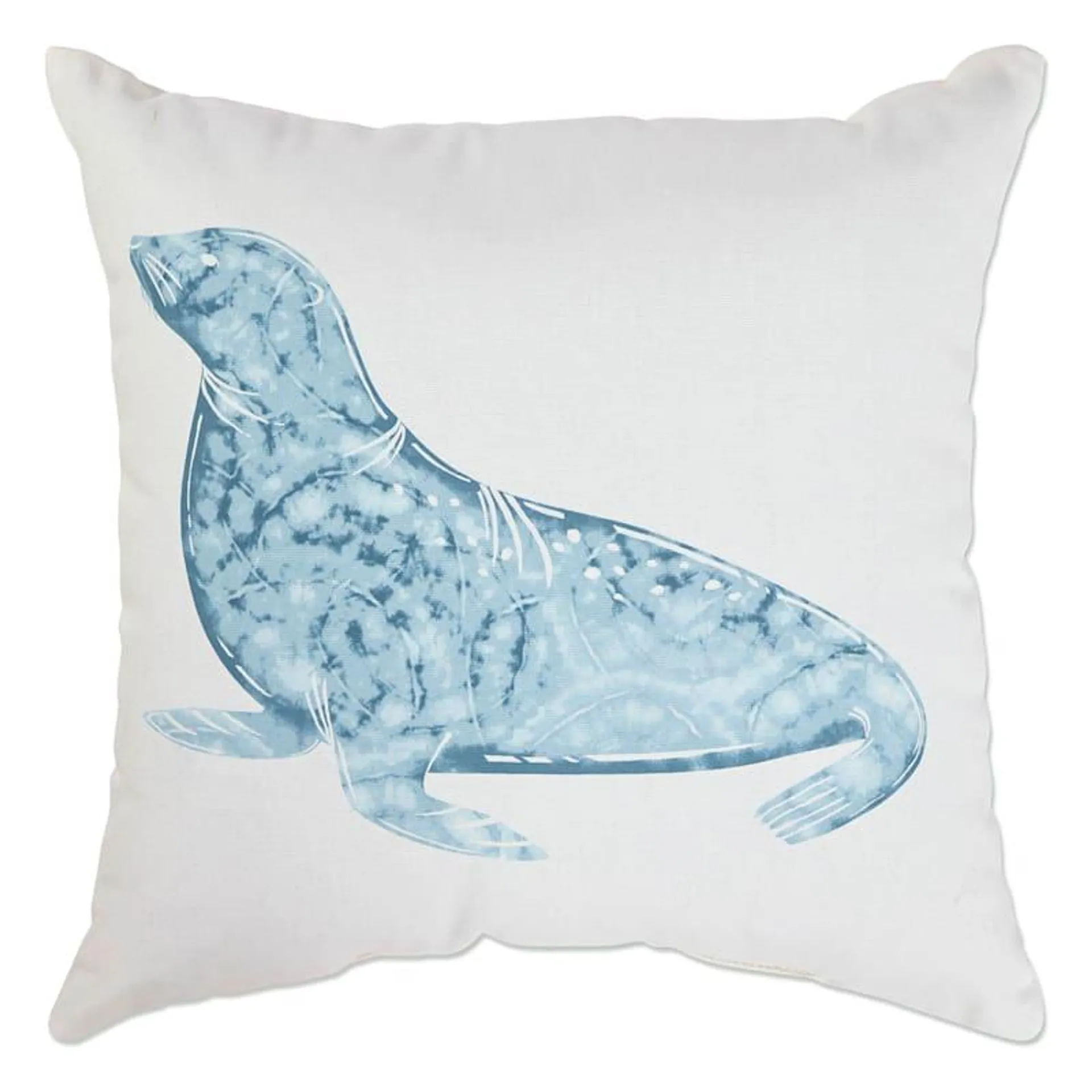 Sea Lion Shibori Outdoor Throw Pillow, 16"