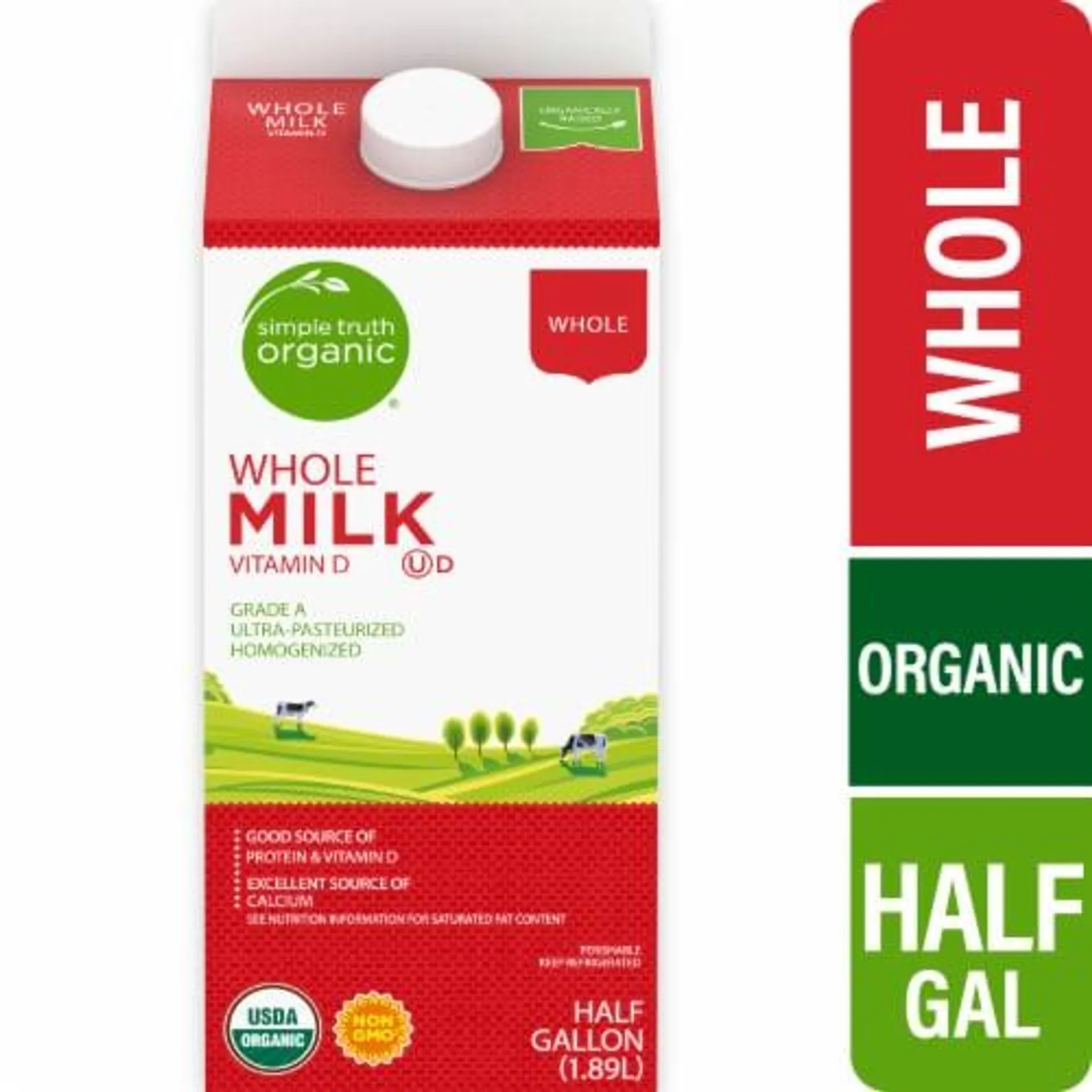 Simple Truth Organic® Vitamin D Whole Milk Half Gallon