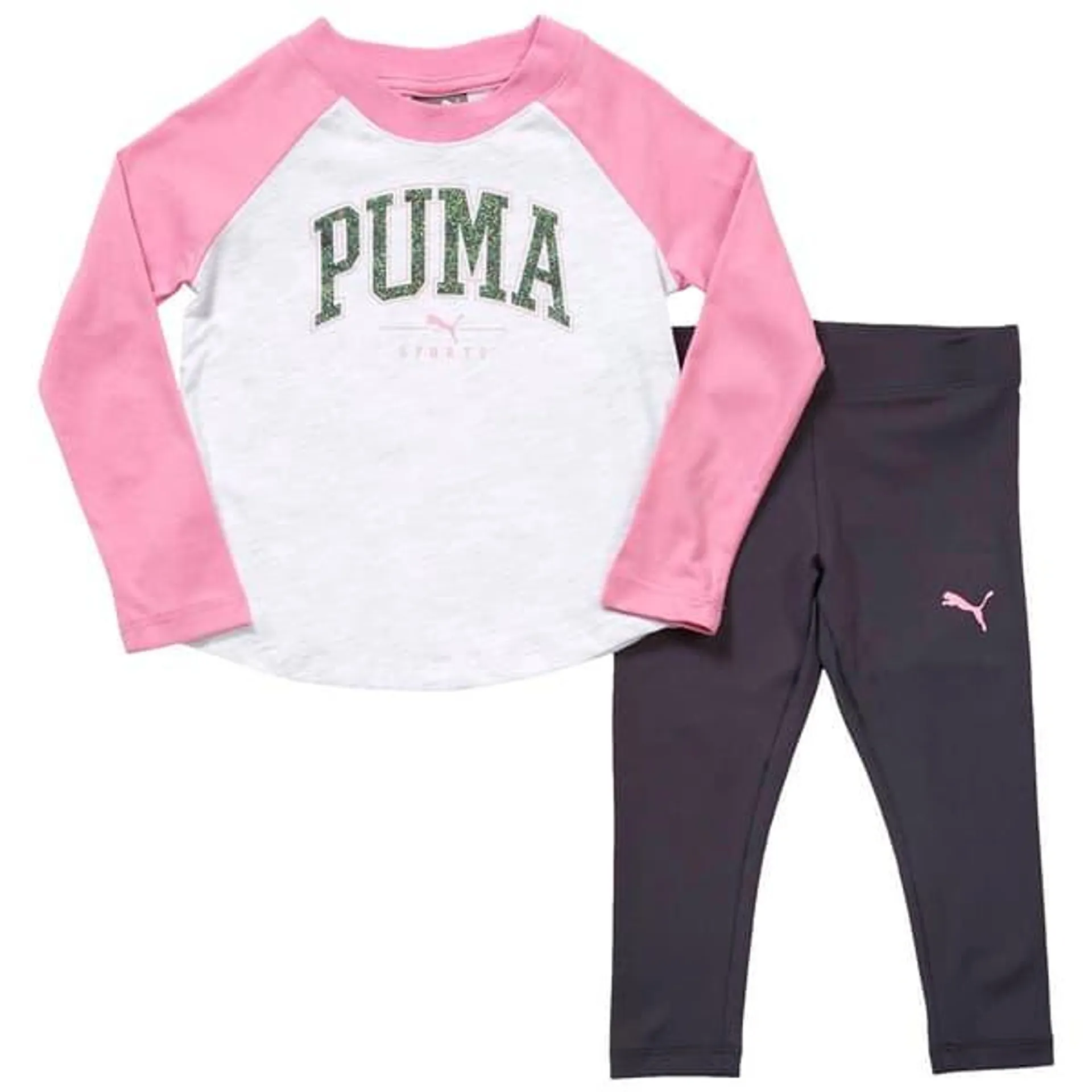 Toddler Girl Puma® Raglan Long Sleeve Sports Top & Leggings Set