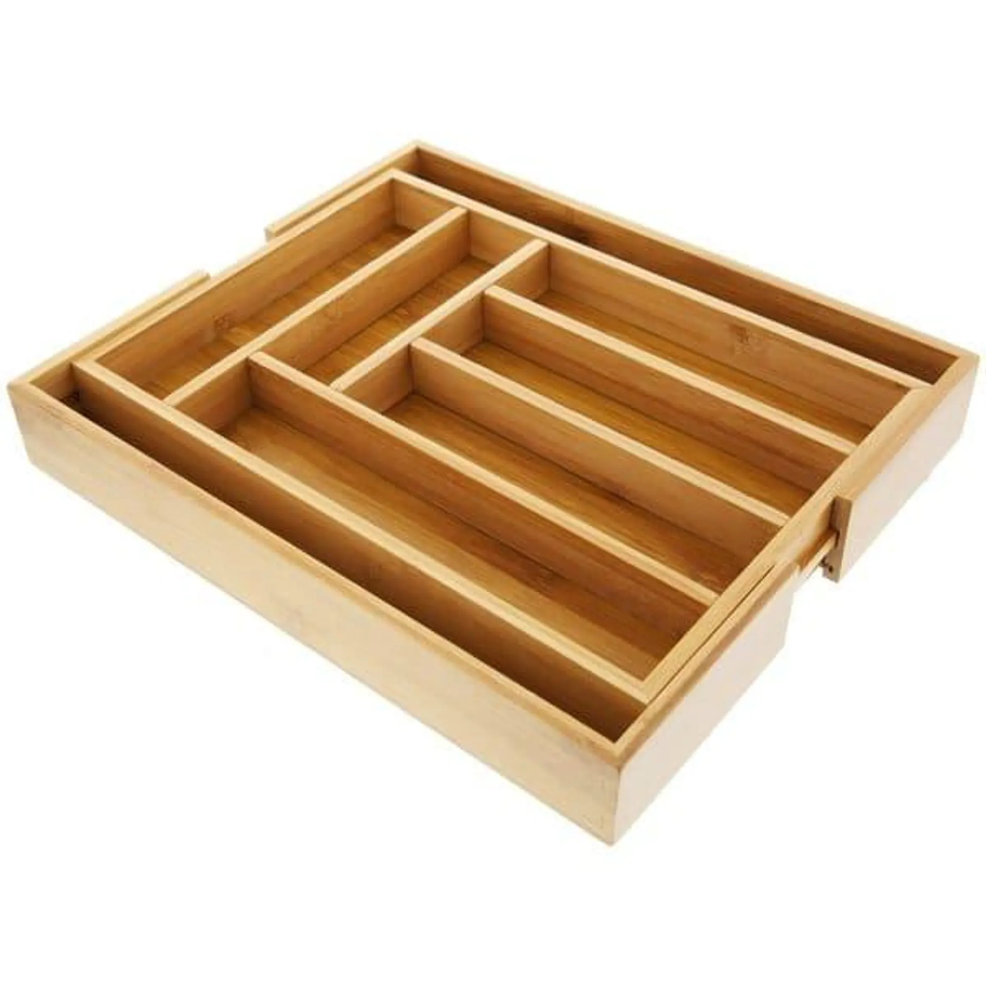 Organic Bamboo Expandable 6-8 Slots Organizer / Cutlery Tray