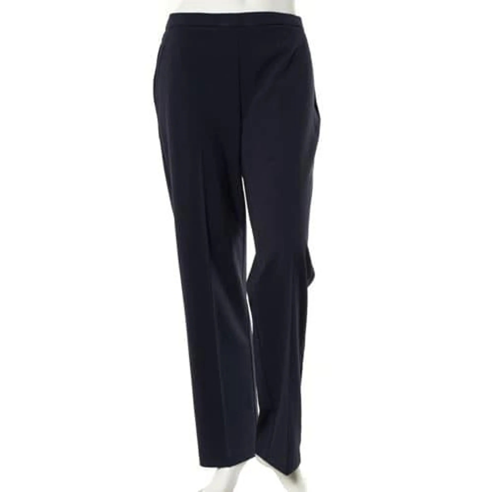 Womens Bistretch Flat Front Elastic Back Pants-Short