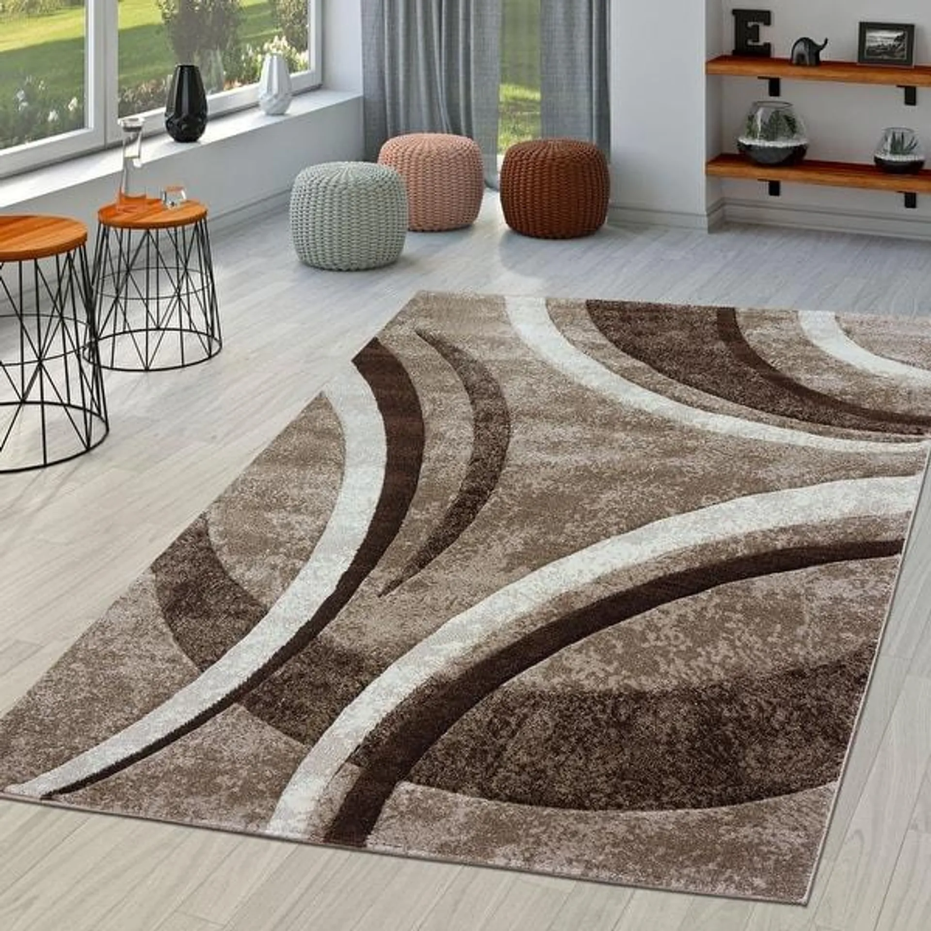 Modern Area Rug for Living Room Abstract Design