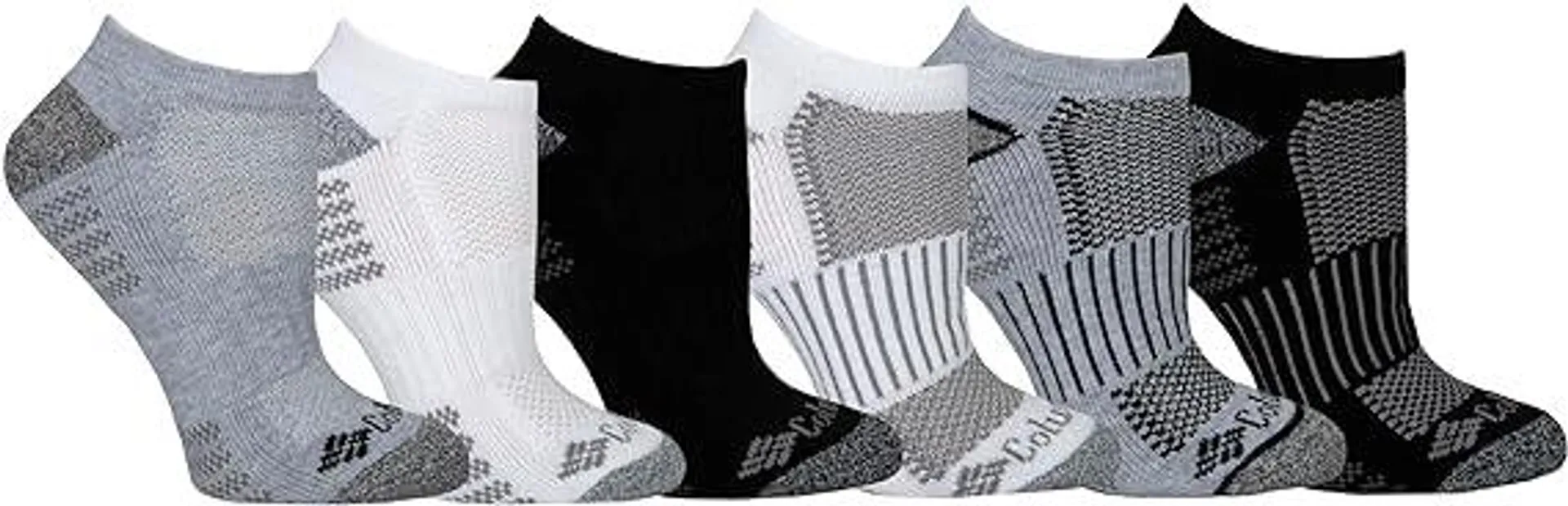 Columbia Women's Cropped Crew Pique Footbed Socks, 6-Pairs