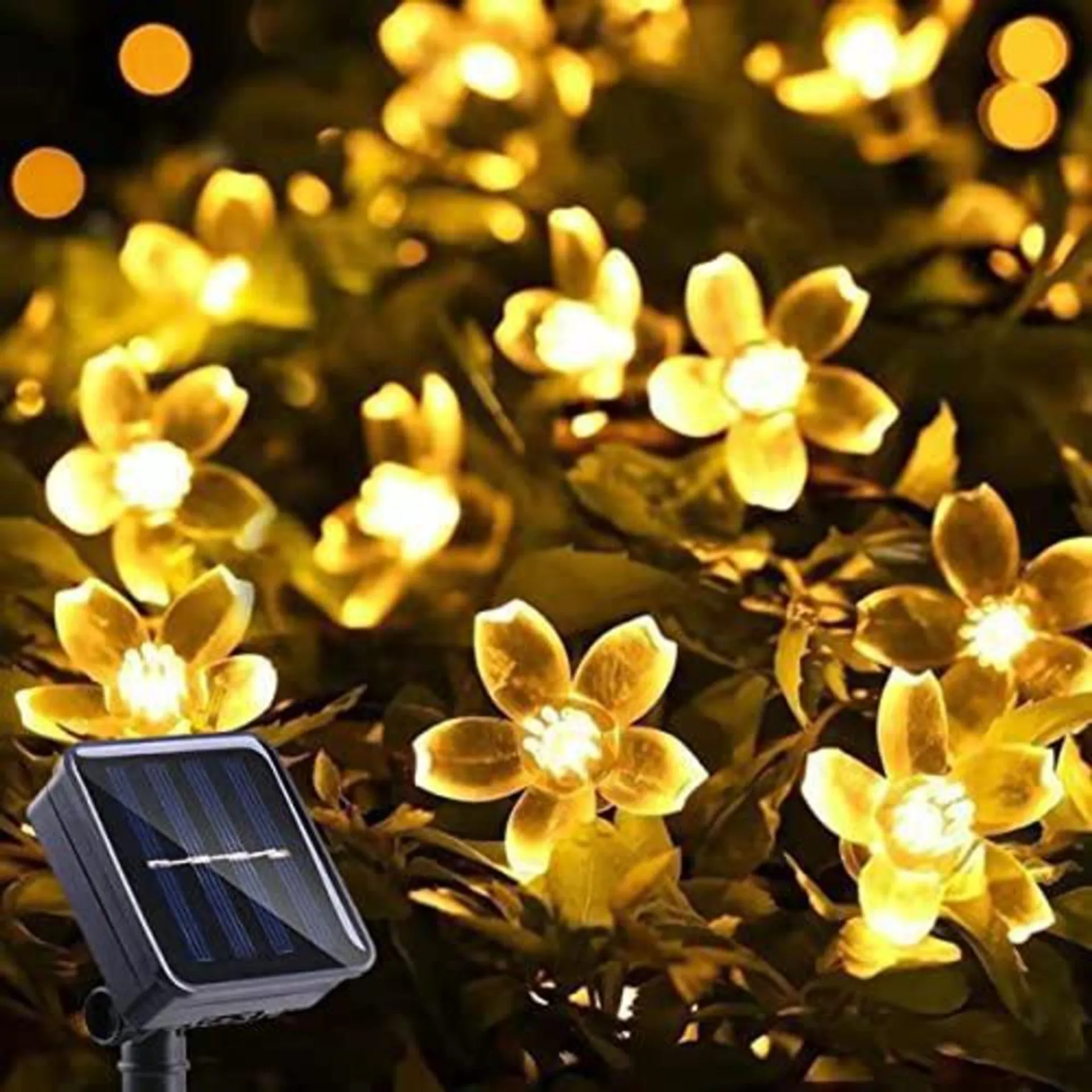 iticdecor solar flower string lights outdoor waterproof 50 led fairy light christmas decorations for garden fence patio yard