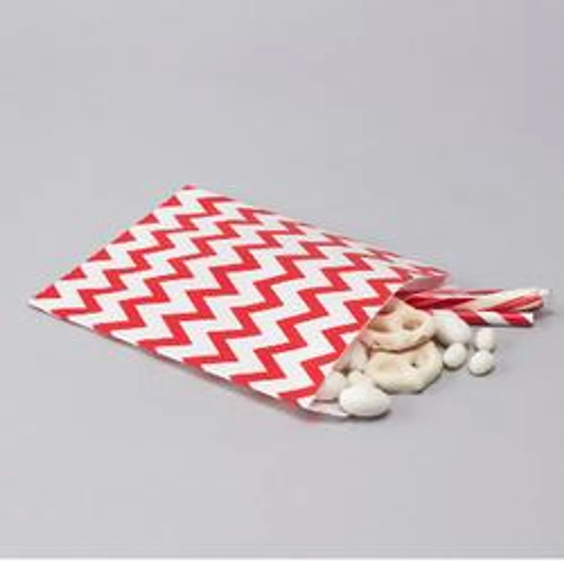 Red Chevron Paper Treat Bags (Package of 10 pieces)