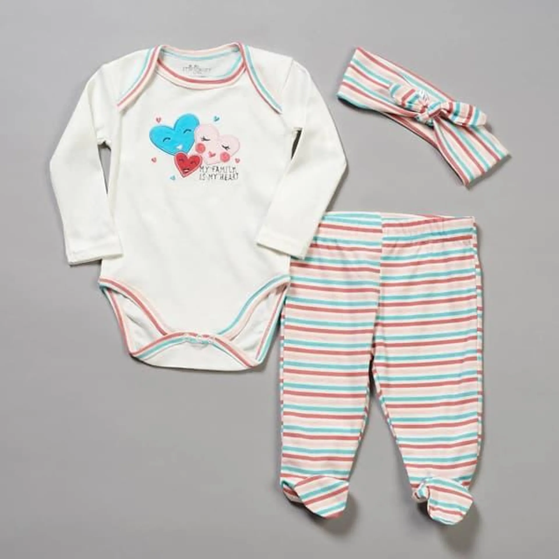 Baby Girl (NB-9M) Mini Bean® 3pc. Family is My Heart Set