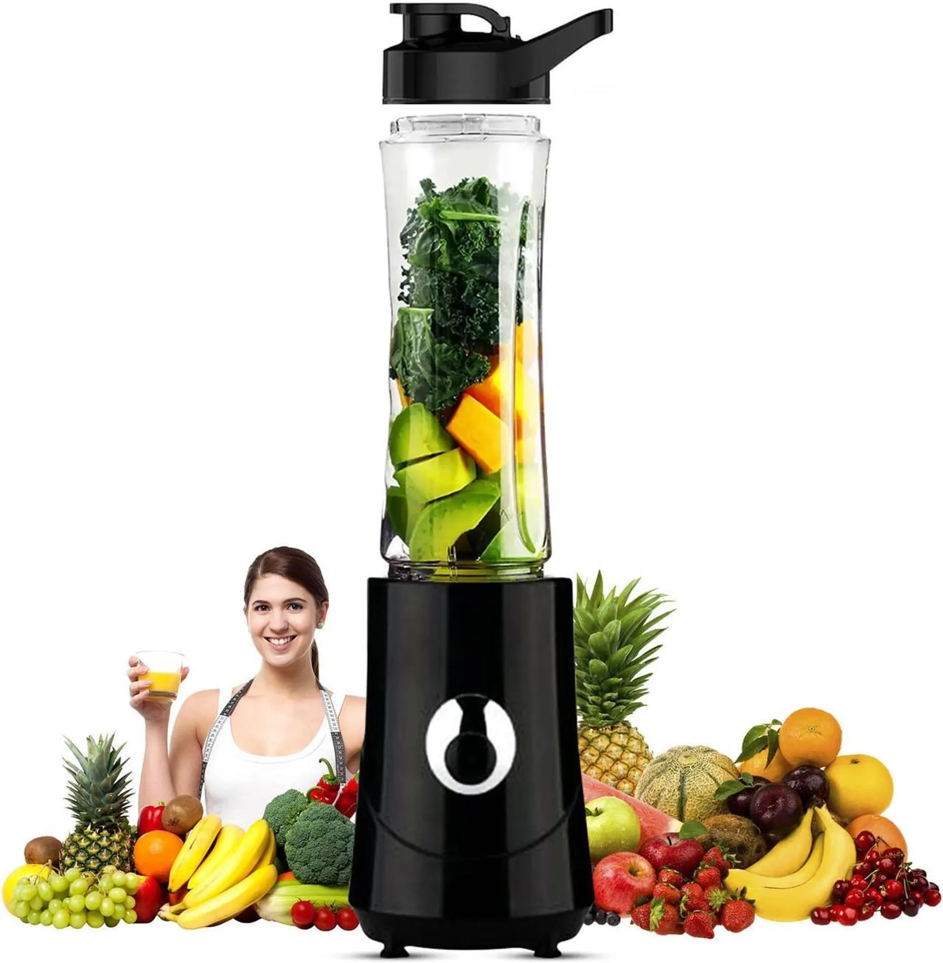 5 Core Personal Blender 20 Oz Capacity BPA Free Food Processor w 600ml Portable Travel Bottle 160W Powerful Electric Motor -5C421