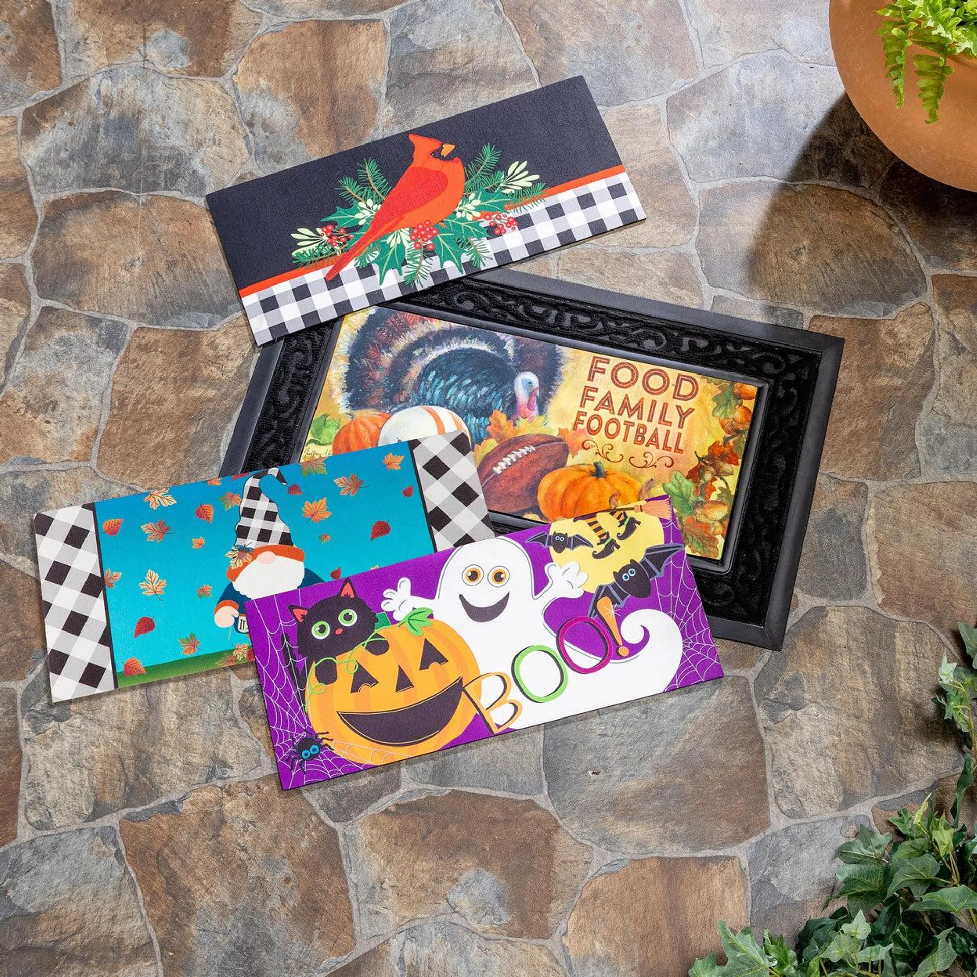 Whimsical Fall and Holiday Sassafras Mat Set