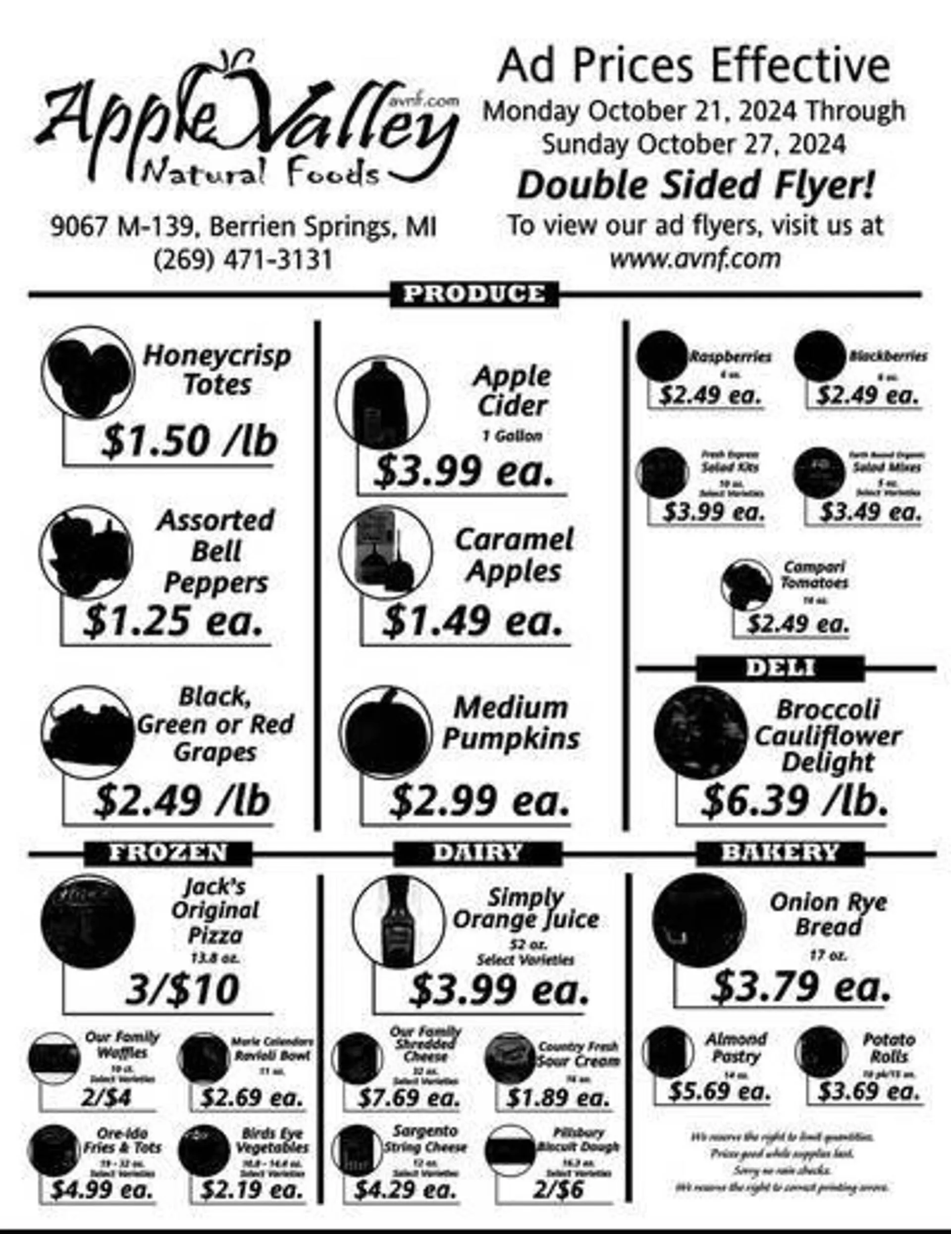 Weekly ad Apple Valley Natural Foods Weekly Ad from October 21 to October 27 2024 - Page 1