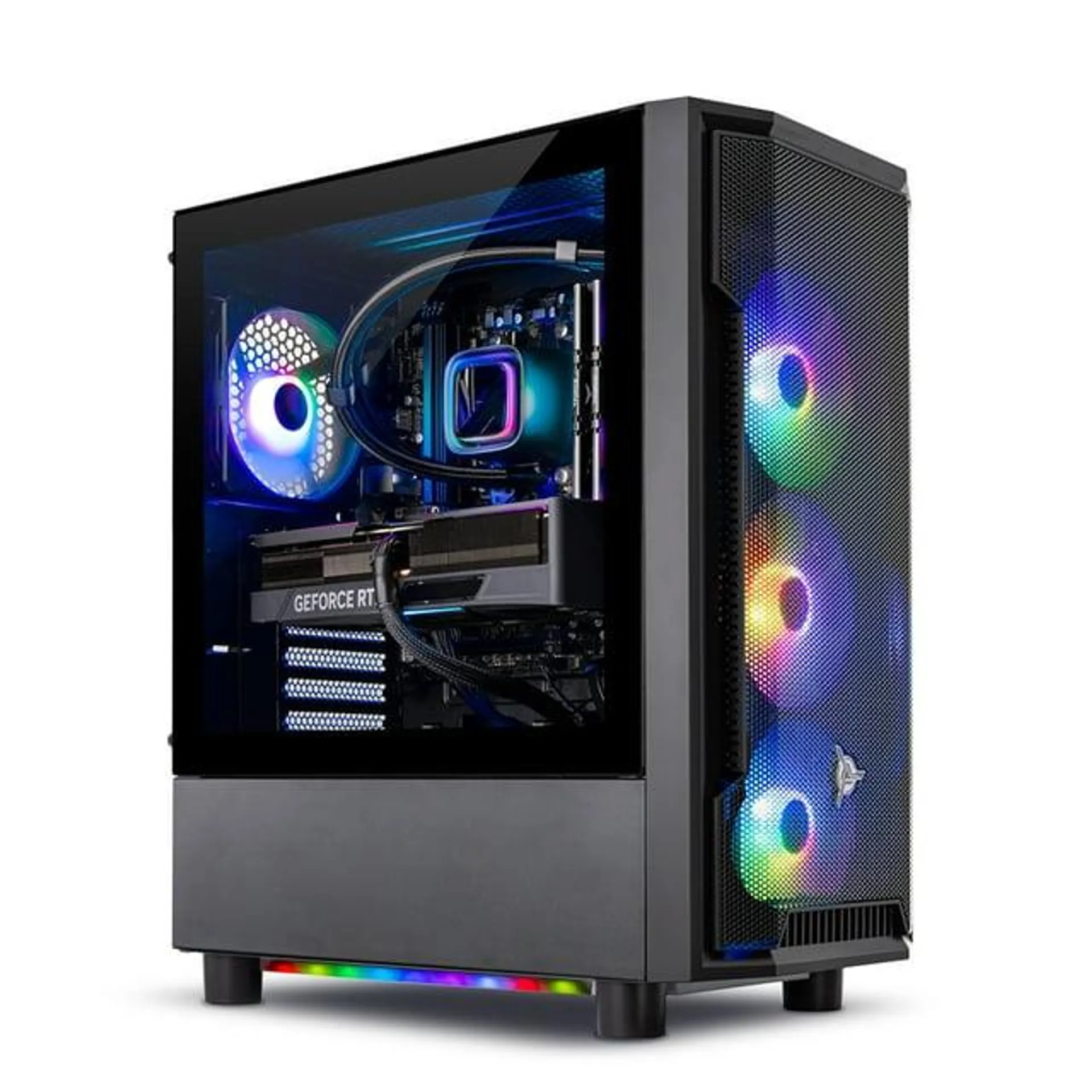 Skytech Shadow Gaming PC Desktop, AMD Ryzen 5 5600X, NVIDIA Geforce RTX 4060, 1TB Gen4 SSD, 16GB RAM, AIO Liquid Cooling, Windows 11