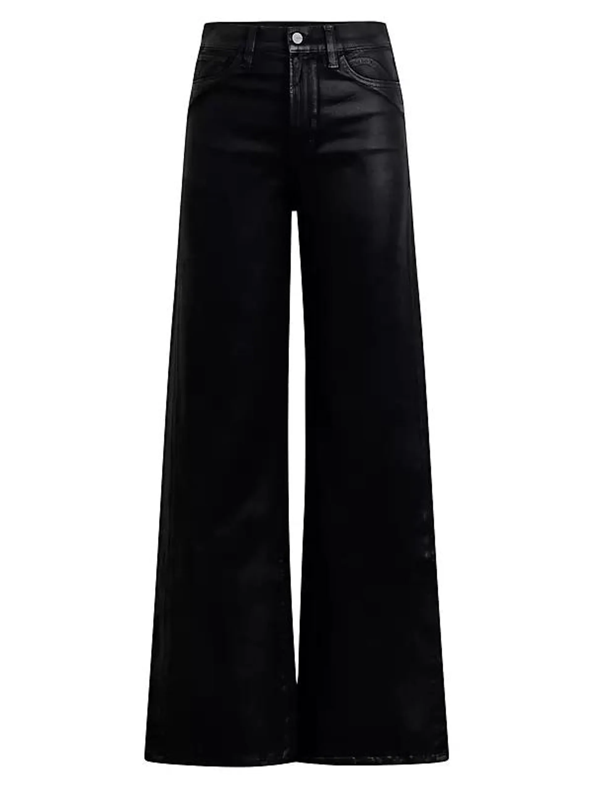 Petite The Mia High-Rise Stretch Coated Wide-Leg Jeans