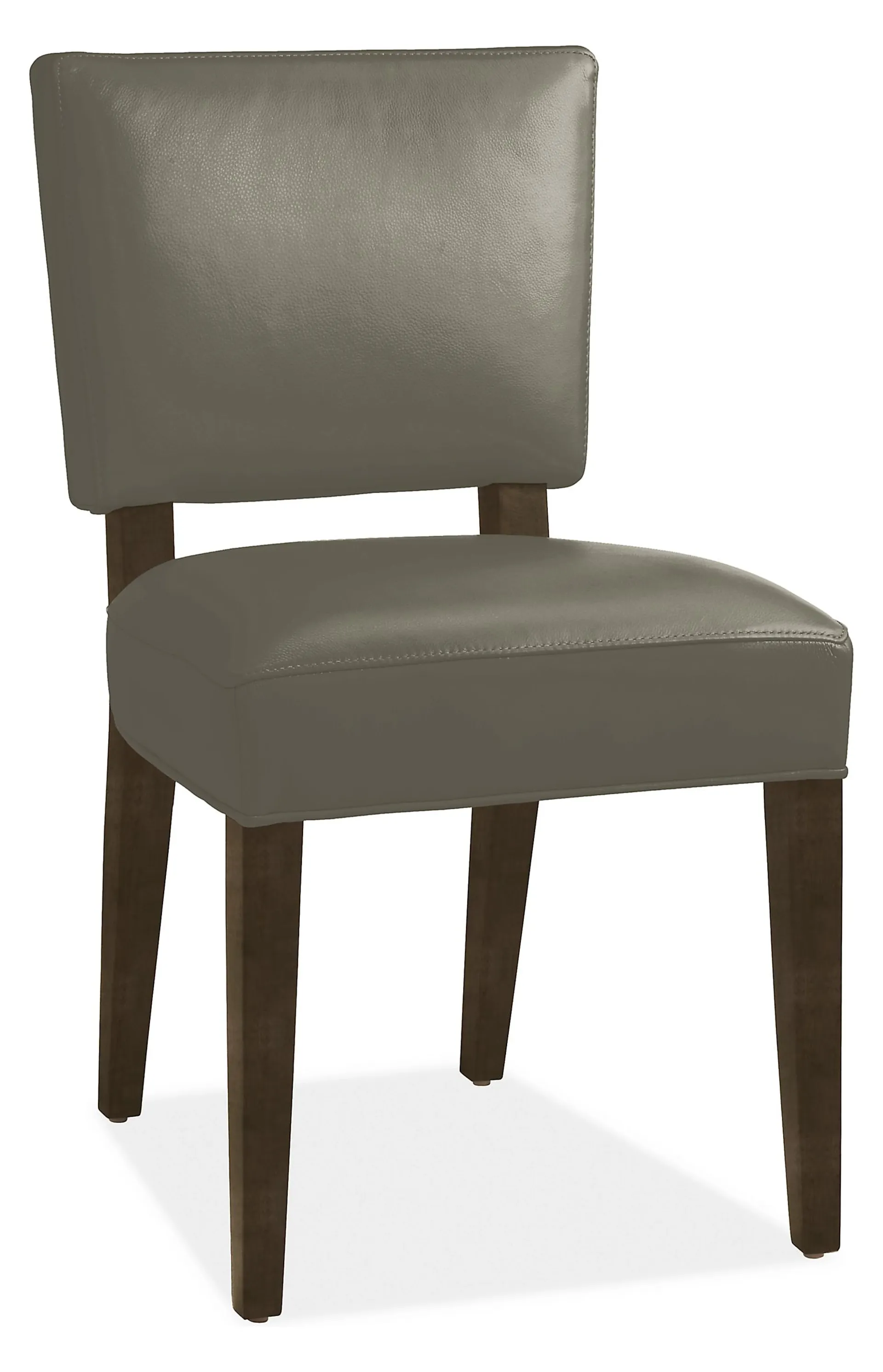 Georgia Side Chair in Vento Smoke Leather with Charcoal Legs