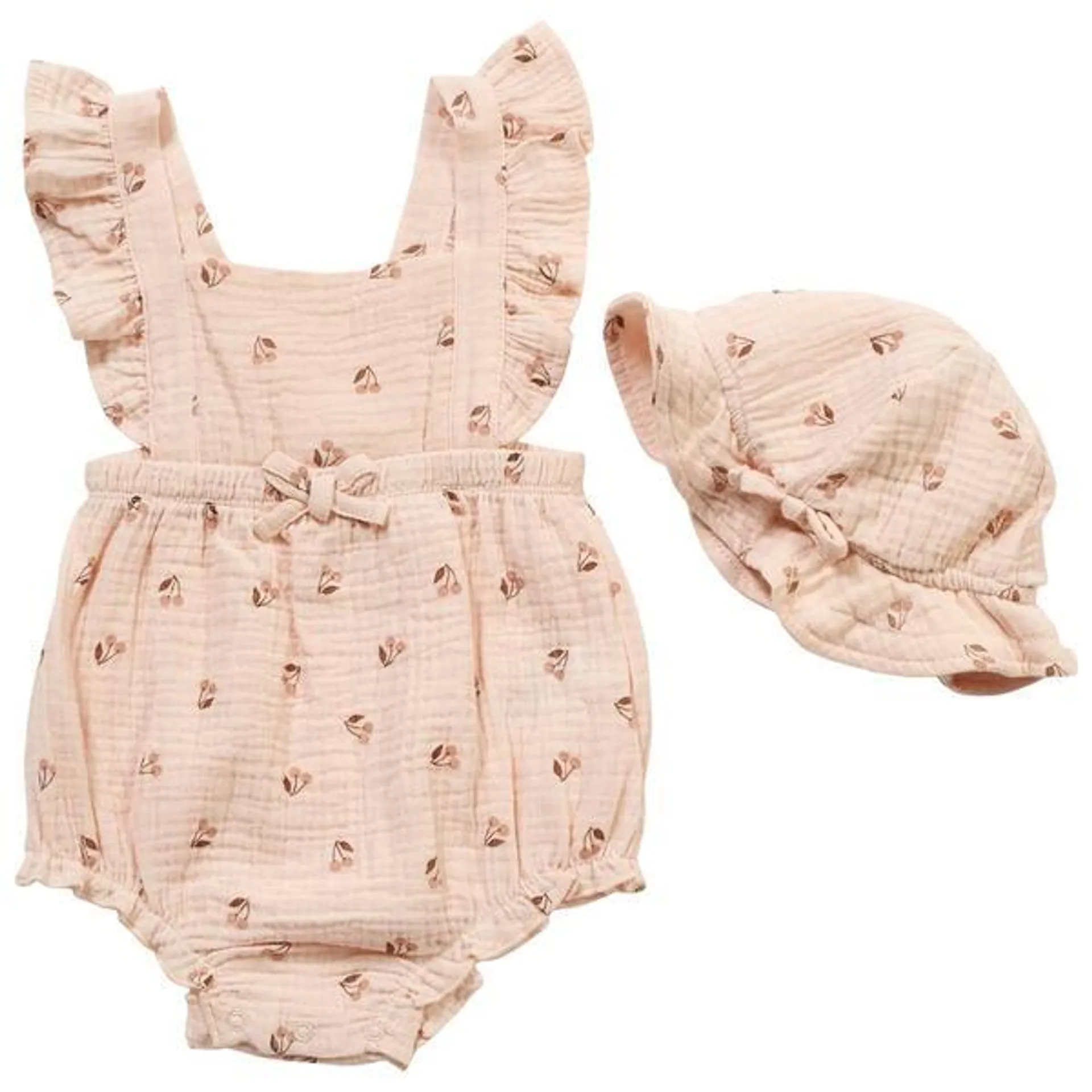 Baby Girl (12-24M) Emily & Oliver Cherry Bubble Bodysuit Set