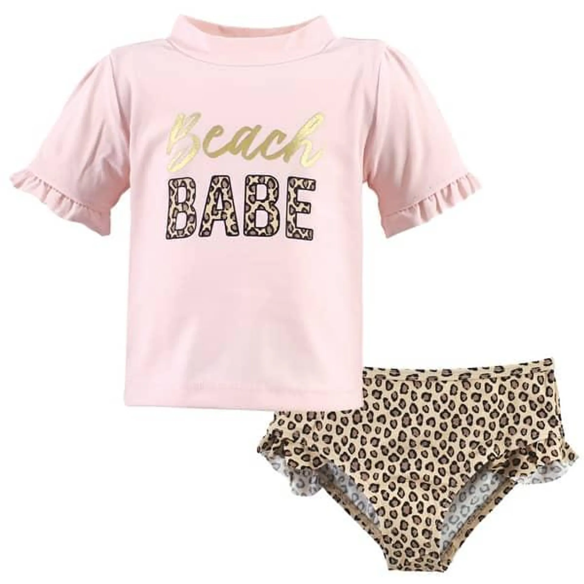 Hudson Baby Infant Girl Swim Rashguard Set, Beach Babe