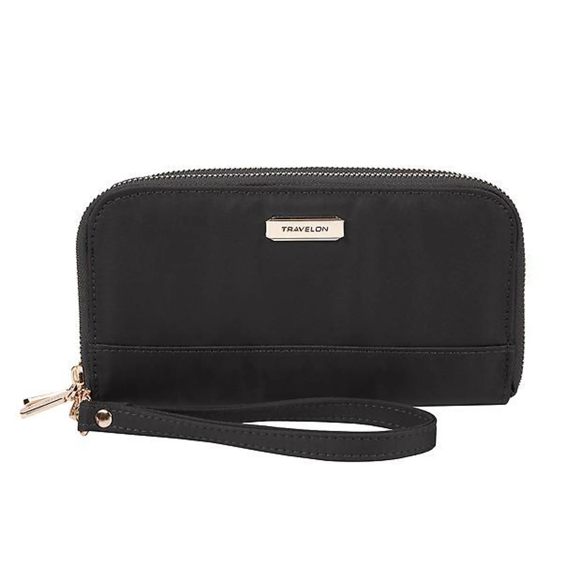 Travelon RFID-Blocking Black Double Zip Wallet