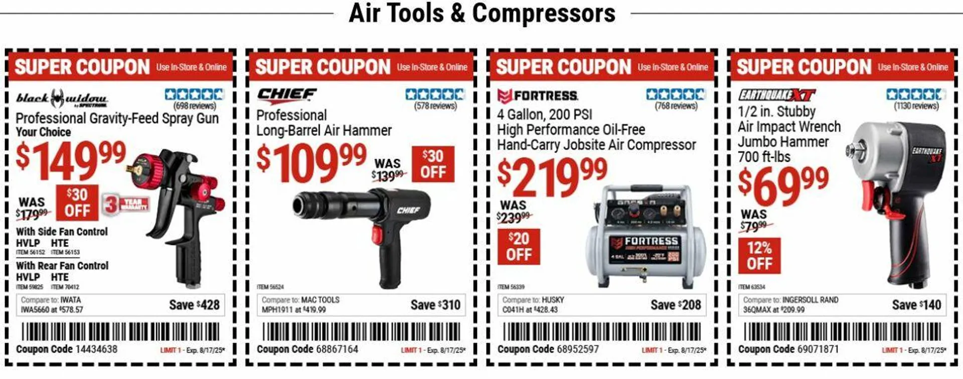 Weekly ad Harbor Freight Current weekly ad from August 4 to August 13 2025 - Page 1