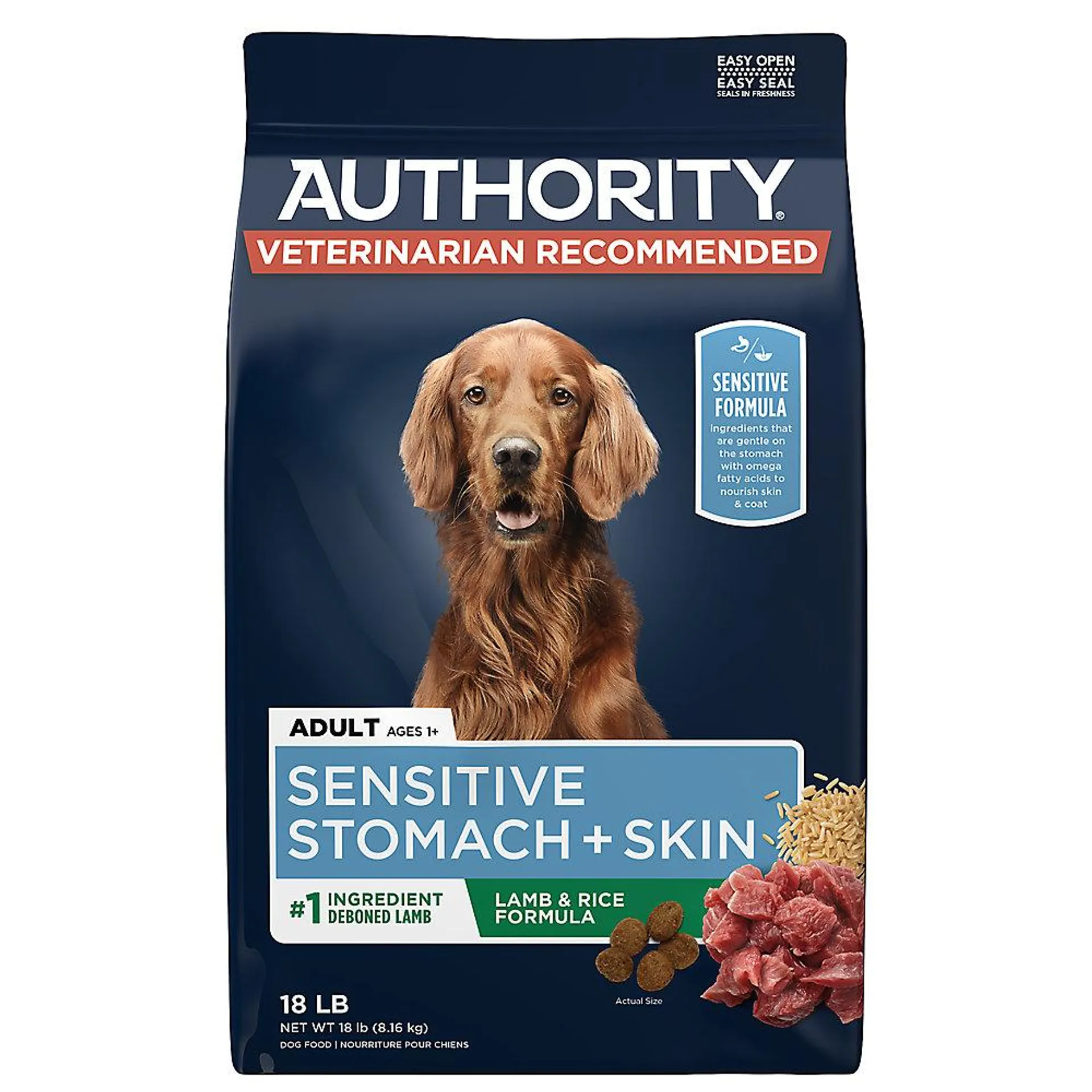 Authority® Sensitive Stomach & Skin Adult Dog Dry Food - Lamb & Rice