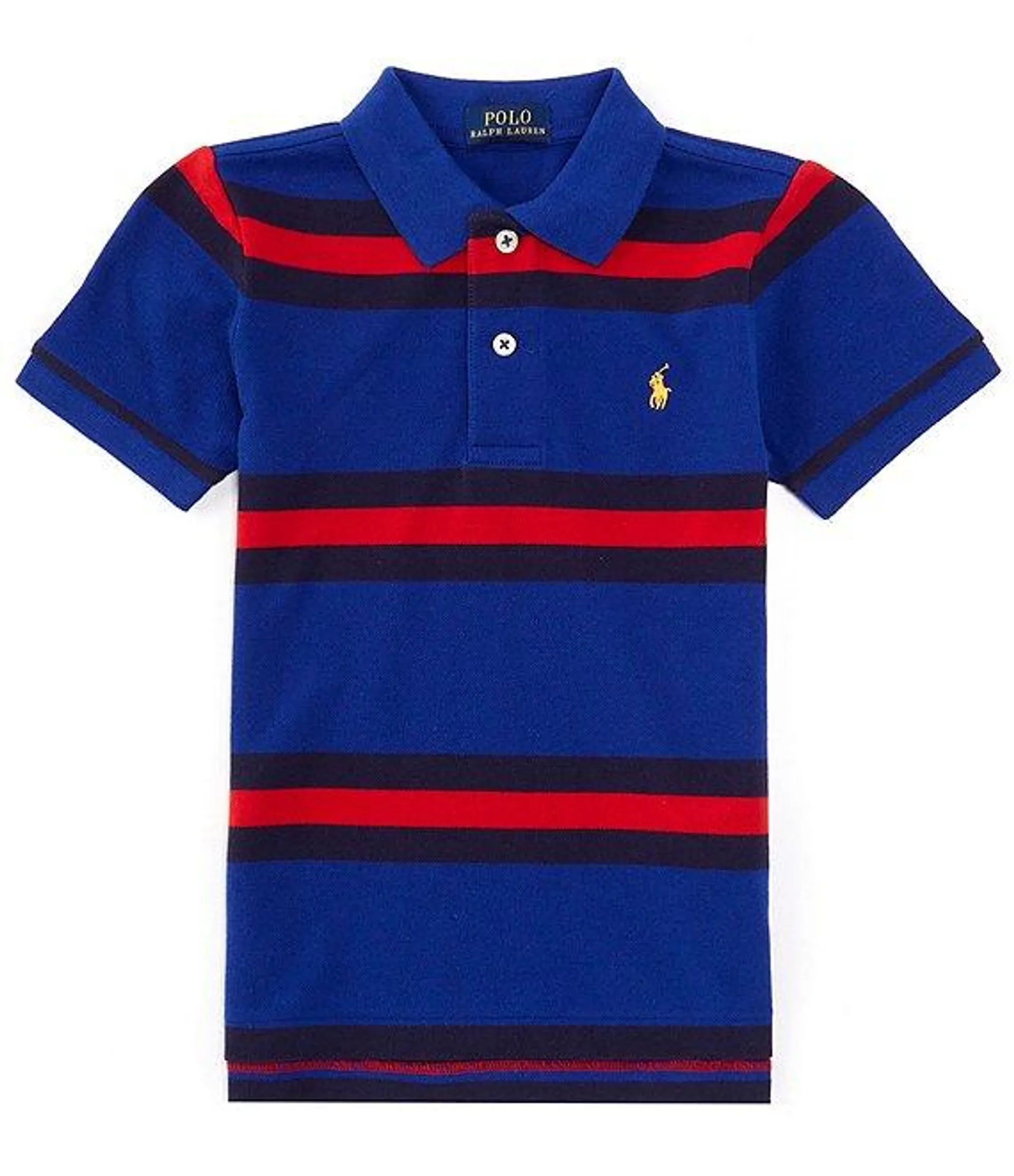 Big Boys 8-20 Short Sleeve Striped Mesh Polo Shirt