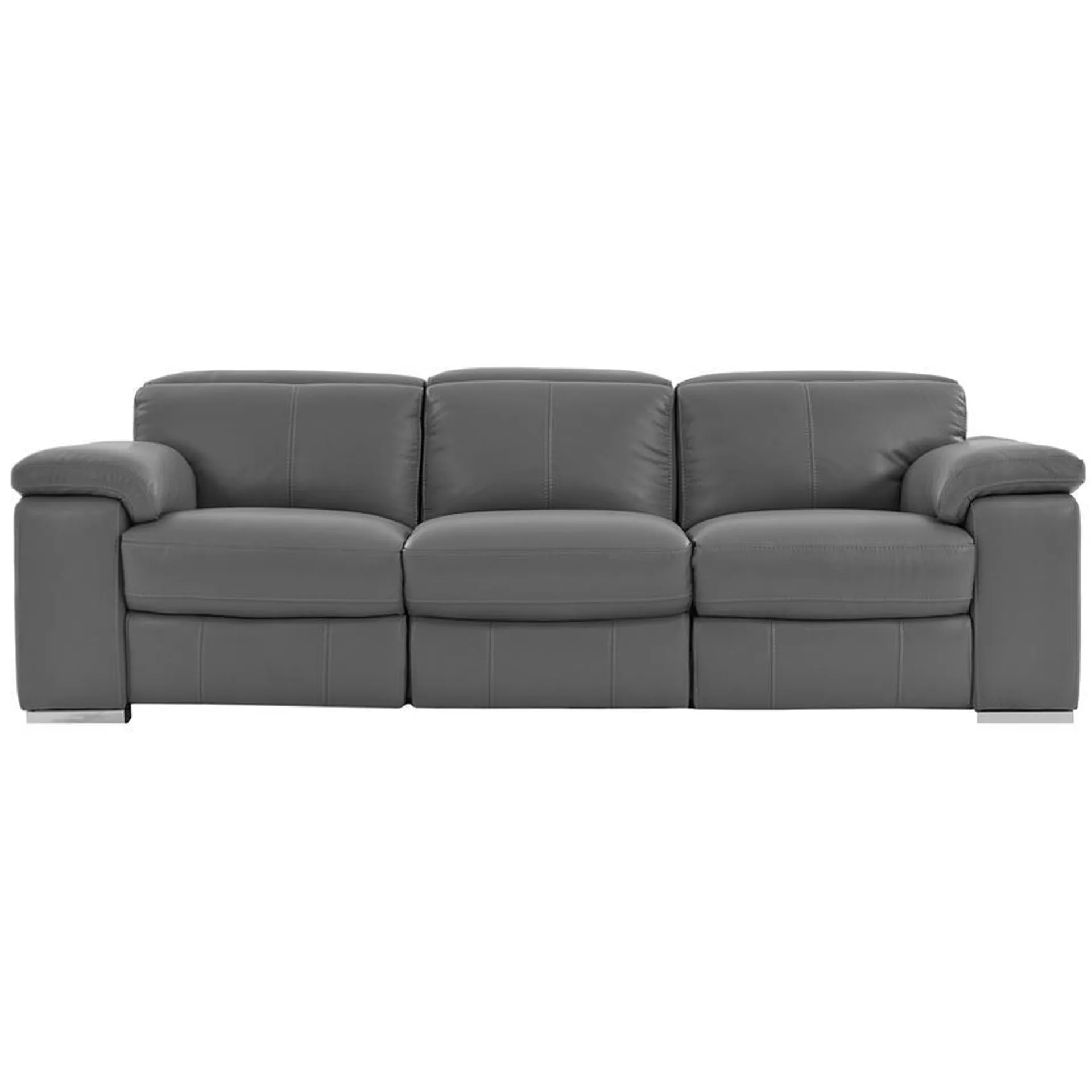 Charlie Gray Leather Power Reclining Sofa