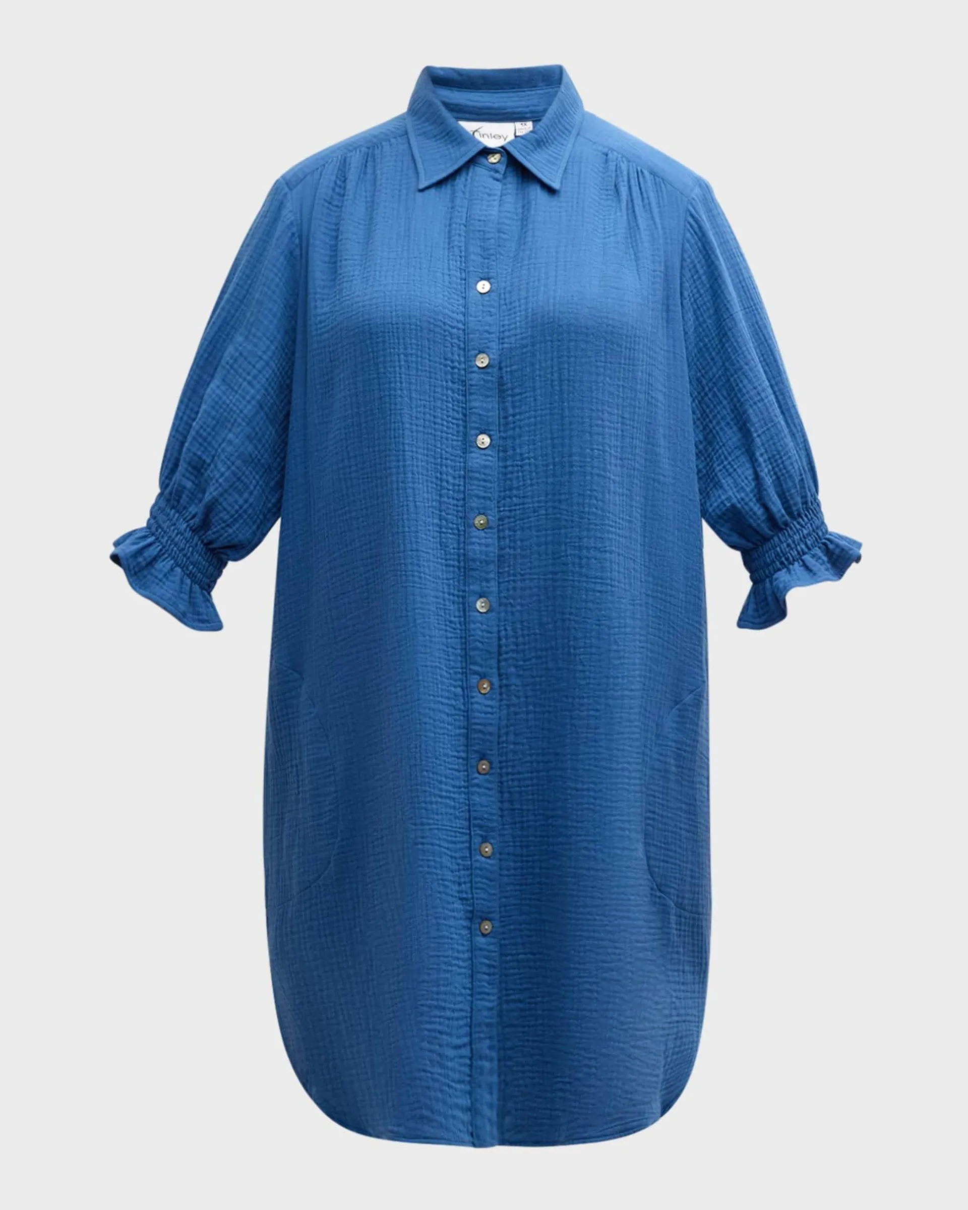 Plus Size Miller Cotton Gauze Shirtdress