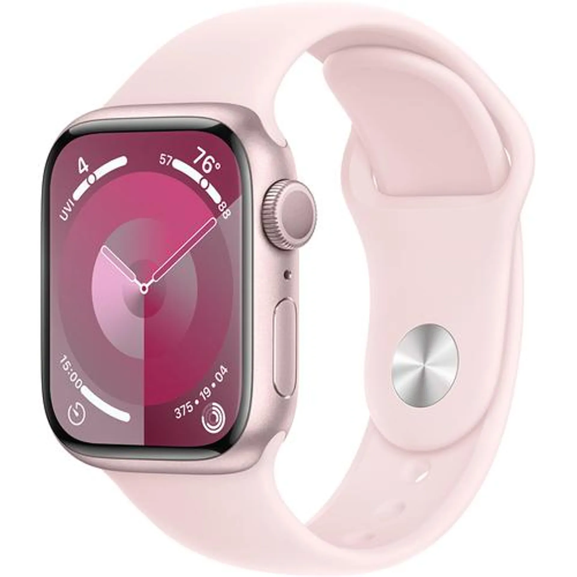 Series 9 Watch 45mm S/M Light Pink Aluminum Case with Light Pink Sport Band - GPS Only (2024)