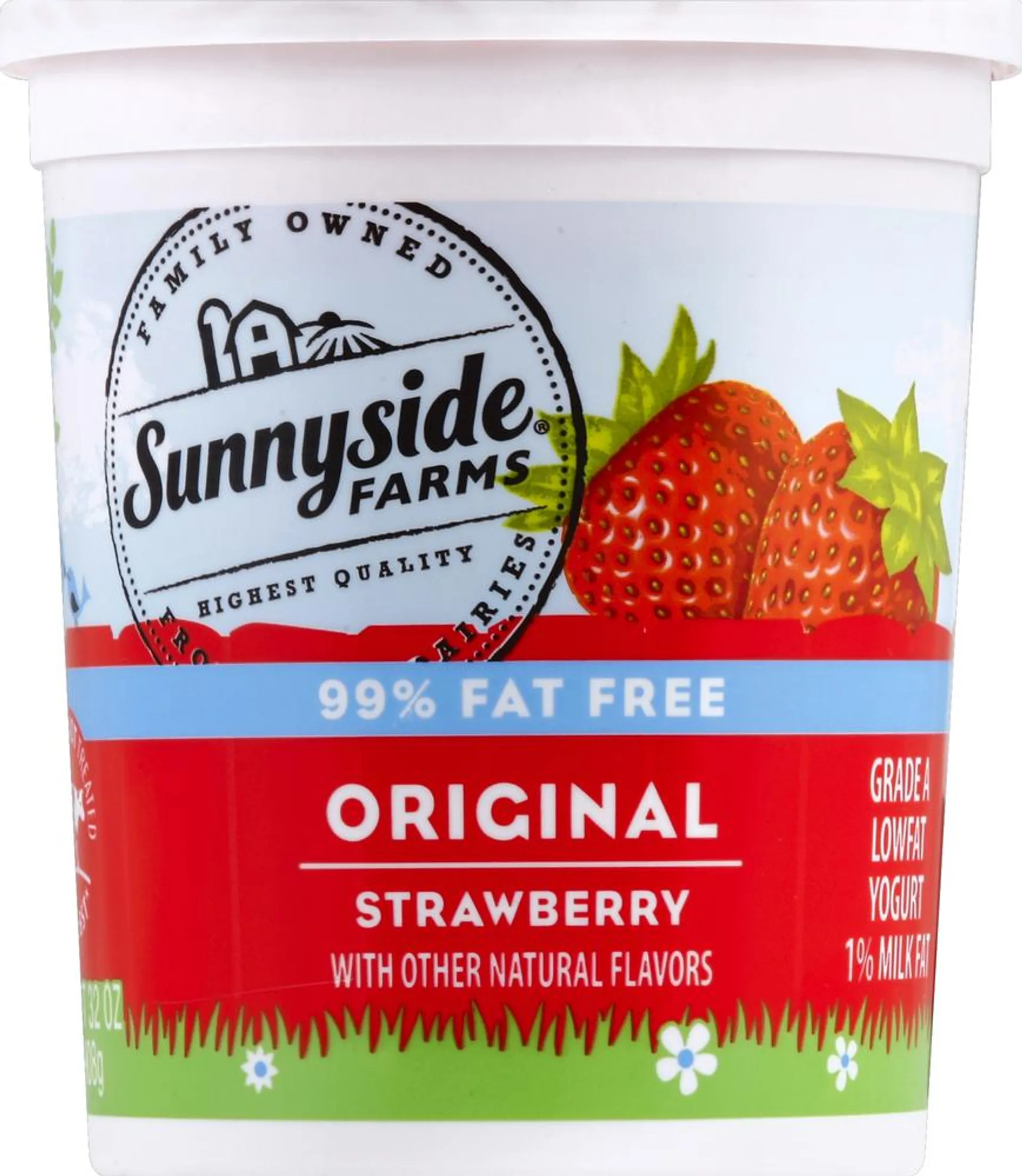 Sunnyside Farms Yogurt, Lowfat, Original, Strawberry
