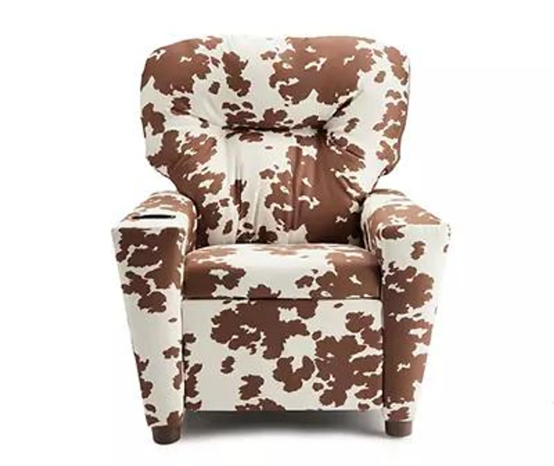 Kids Brown Cow Print Recliner