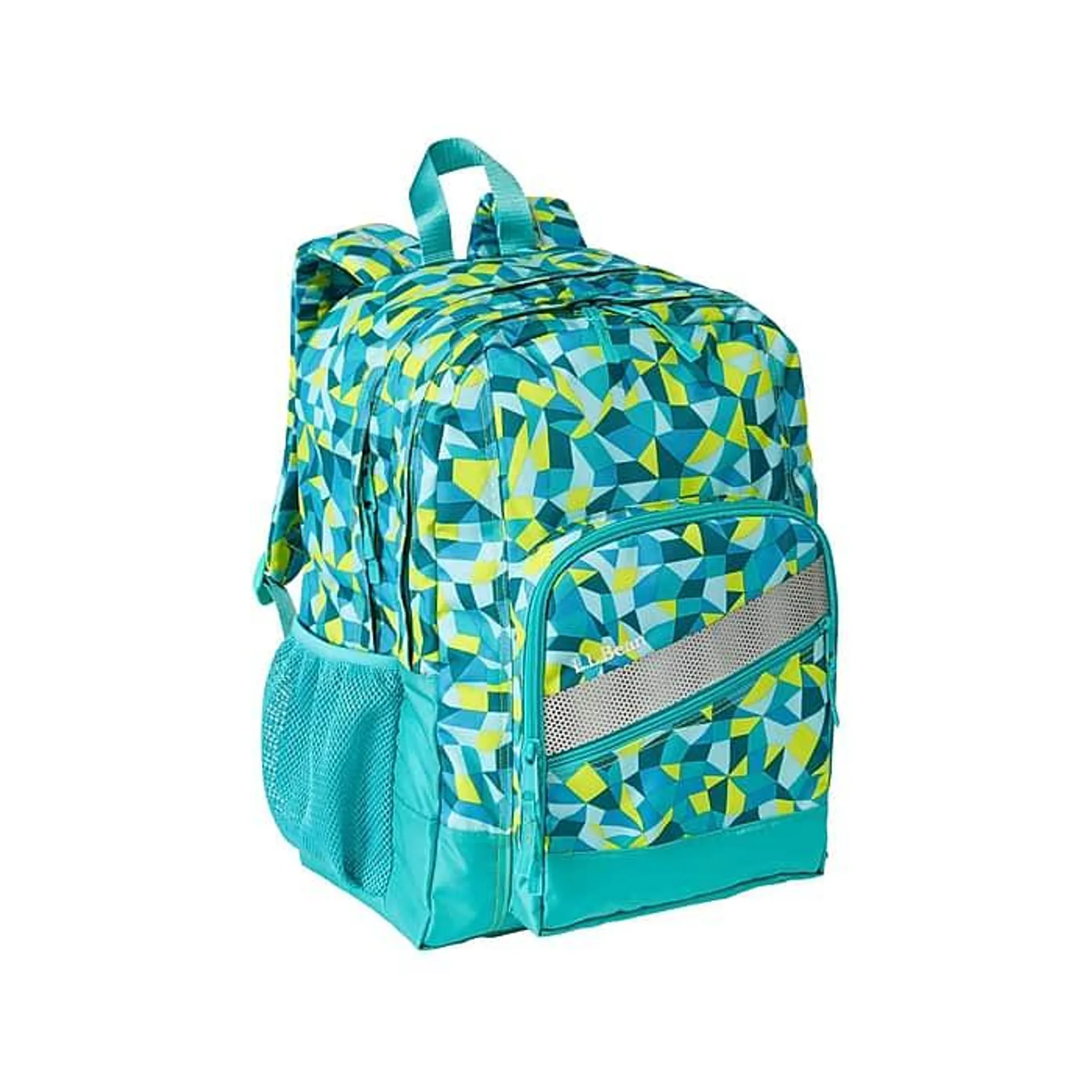 L.L.Bean Deluxe Book Pack Citron Geo Kids' Laptop Backpack,