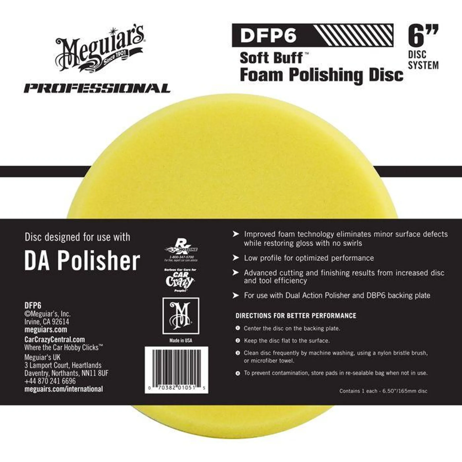 Meguiars 6in Soft Buff DA Foam Polishing Disc