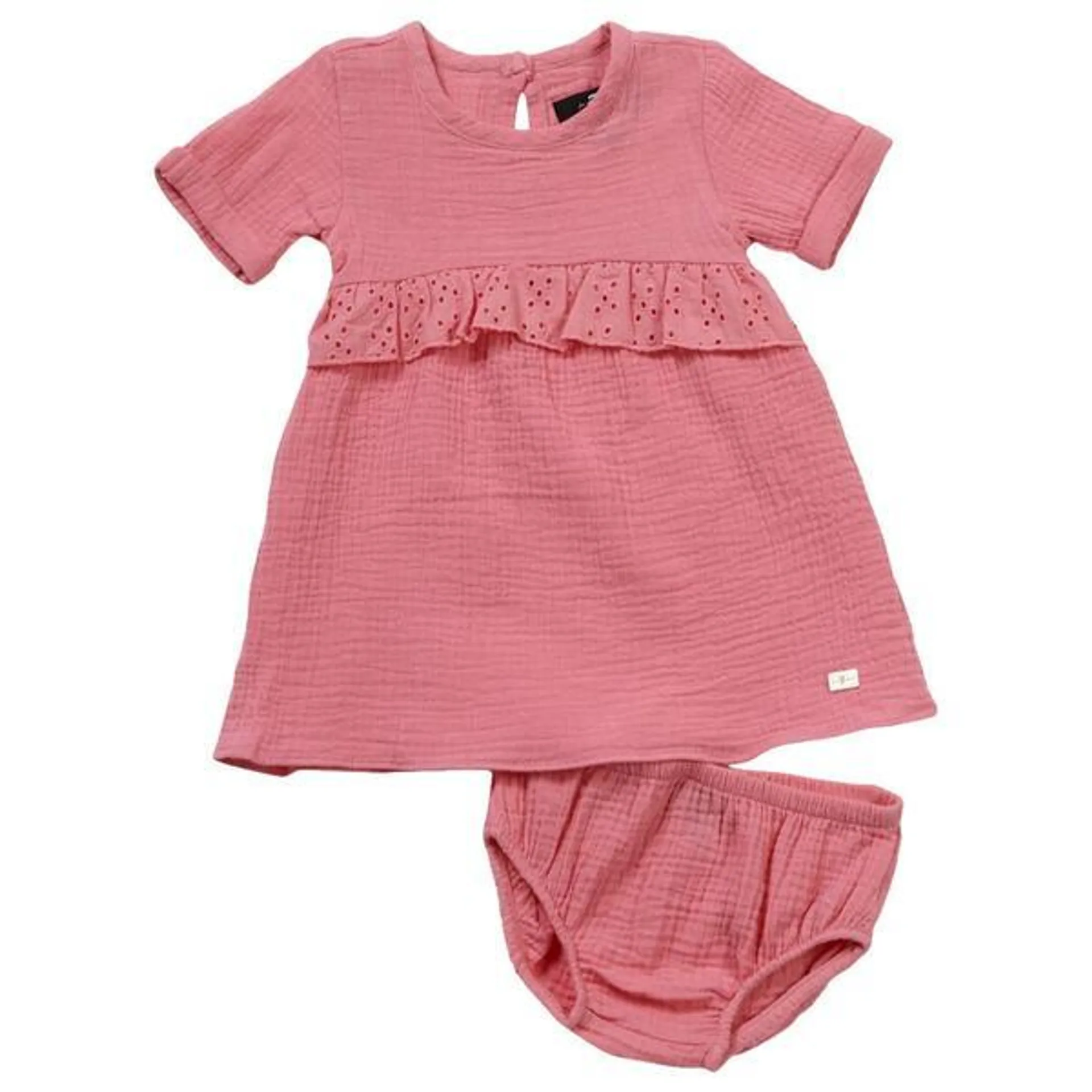 Baby Girl(12-24M) 7 For All Mankind® Ruffle Dress & Diaper Cover