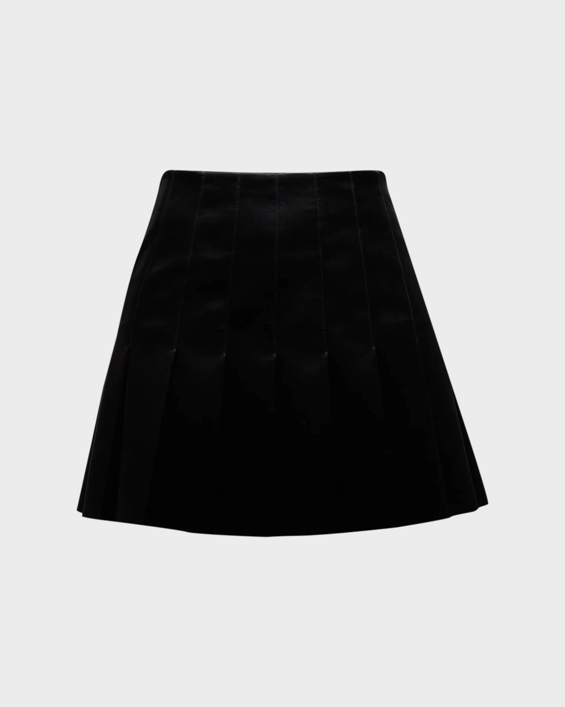 Carter Shiny Vegan Leather Pleated Mini Skirt