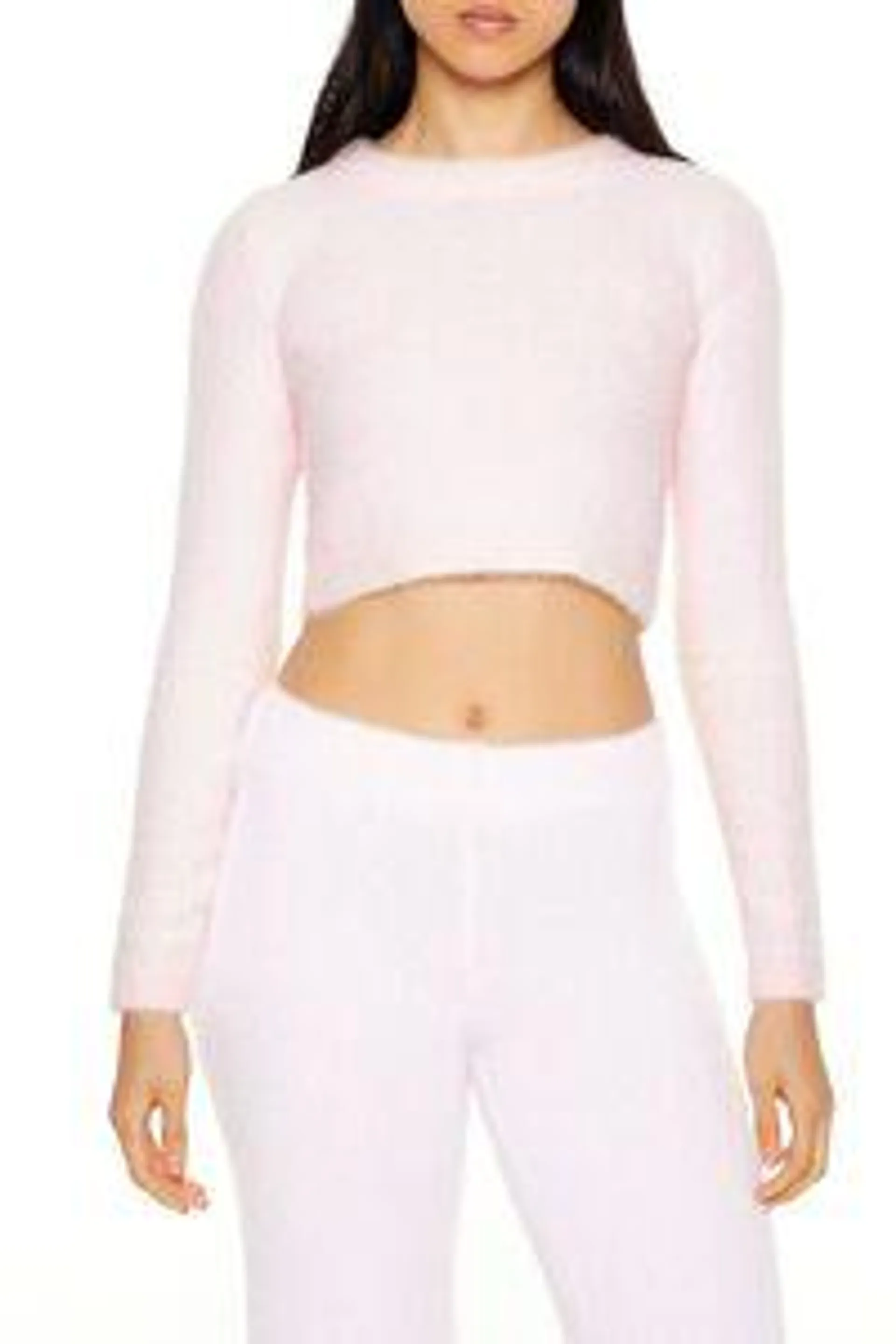 Fuzzy Knit Cropped Sweater