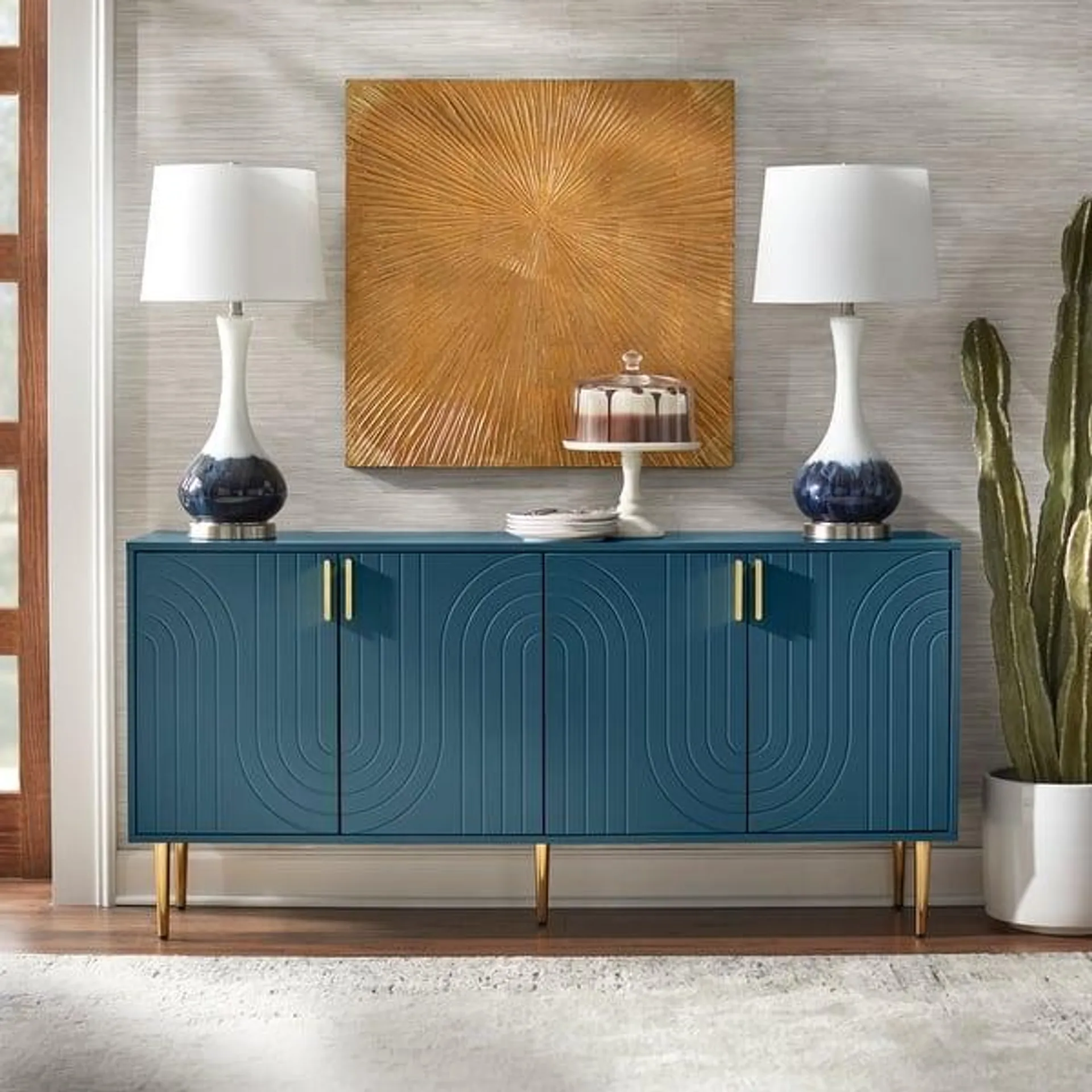 Lifestorey Tabaria Mid-Century Four Door Sideboard/Buffet