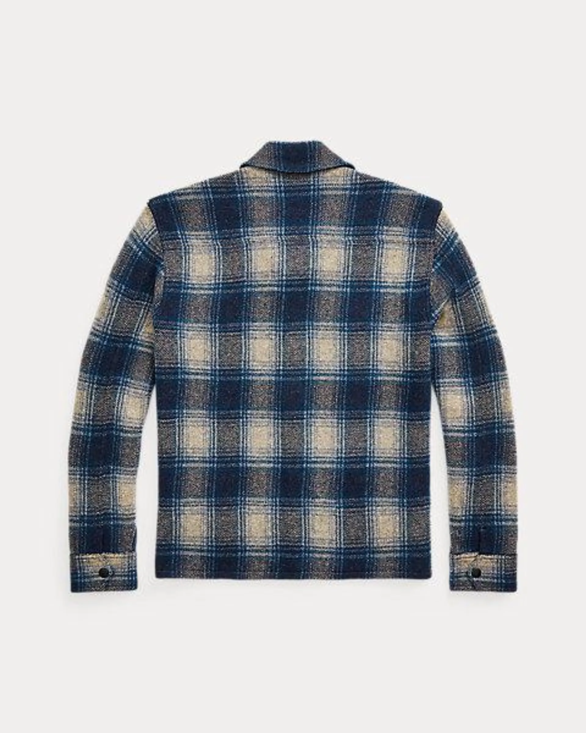 Plaid Wool-Cashmere Workshirt Sweater