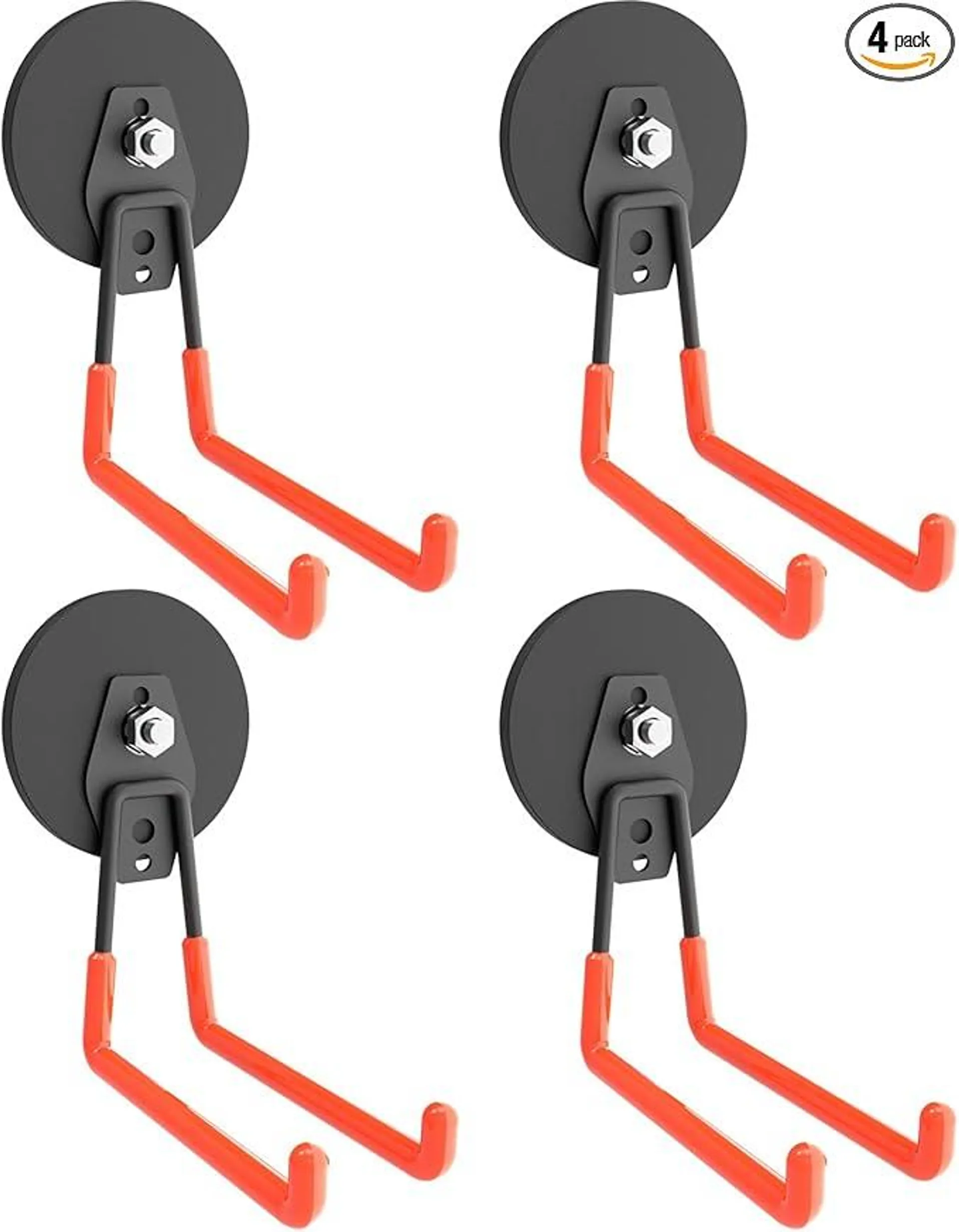 Heavy Duty Large Magnetic Hooks, Strong Magnet Hooks for Garden Tools,Hose,Straps,Steel Pegboard,Workshop,Anti-Scratch EV Charger Holder,Magnetic Cable and Tool Holder(4 Pack)