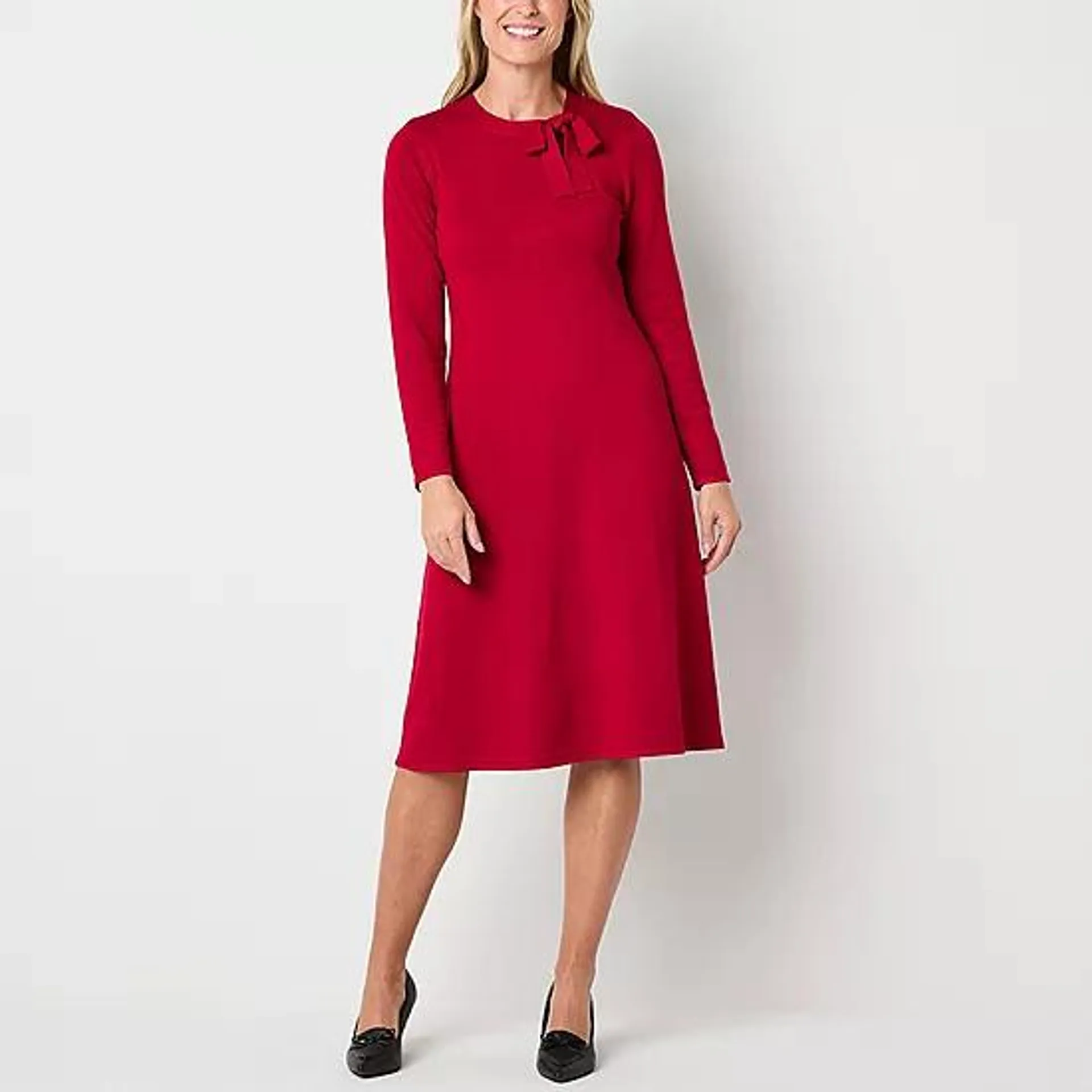 new! Liz Claiborne Womens Long Sleeve A-Line Dress