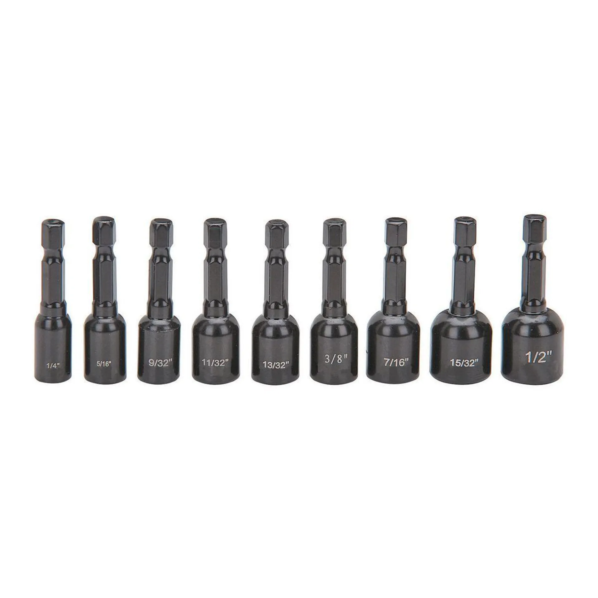 Quick Release Magnetic SAE Nut Setter Set, 9 Piece