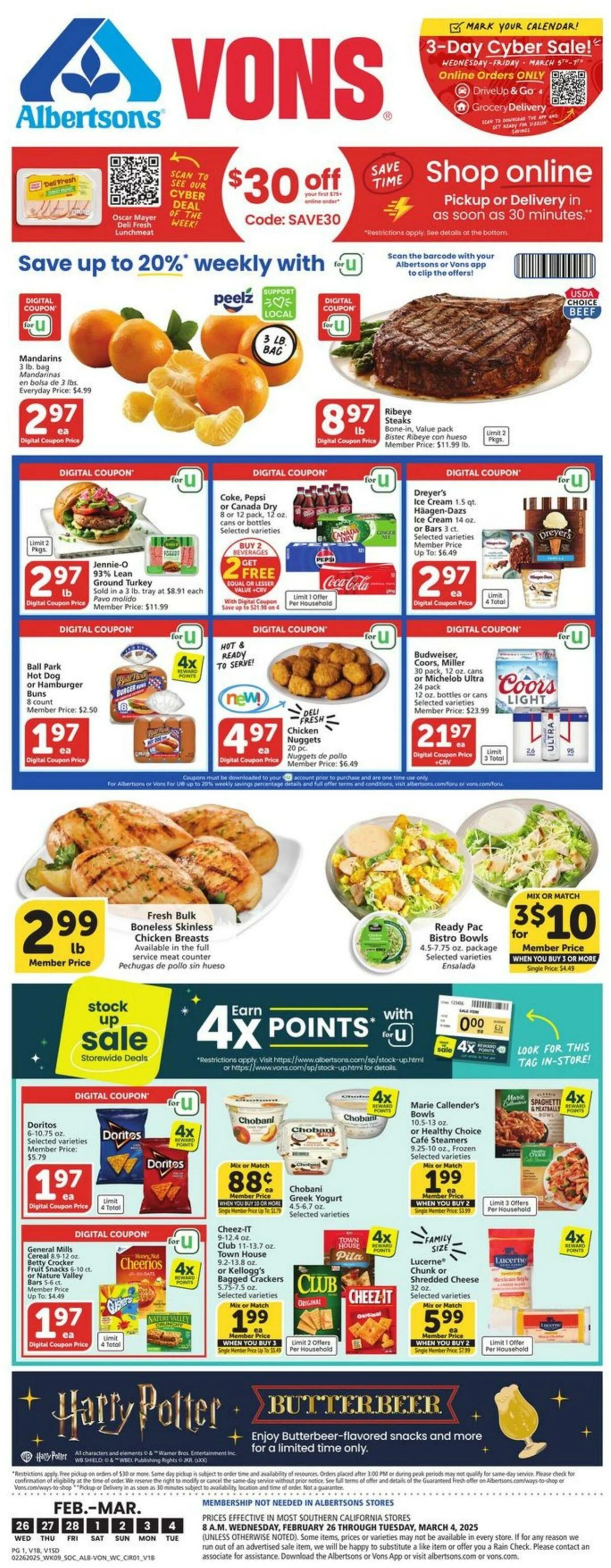 Catálogo de Vons Current weekly ad 26 de febrero al 4 de marzo 2025 - Página 1