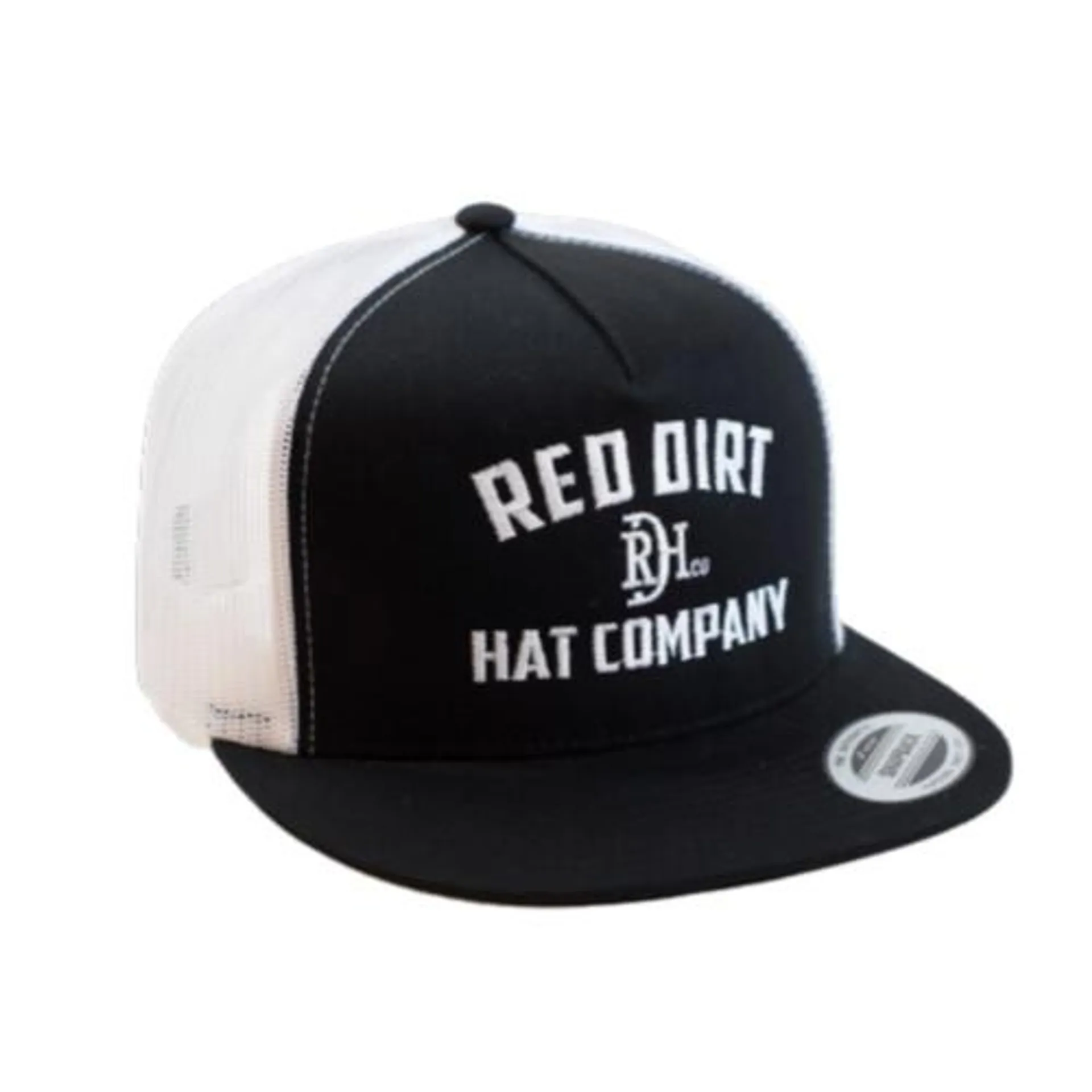 Red Dirt Hat Co. Mens Black & White Direct Stitch Cap