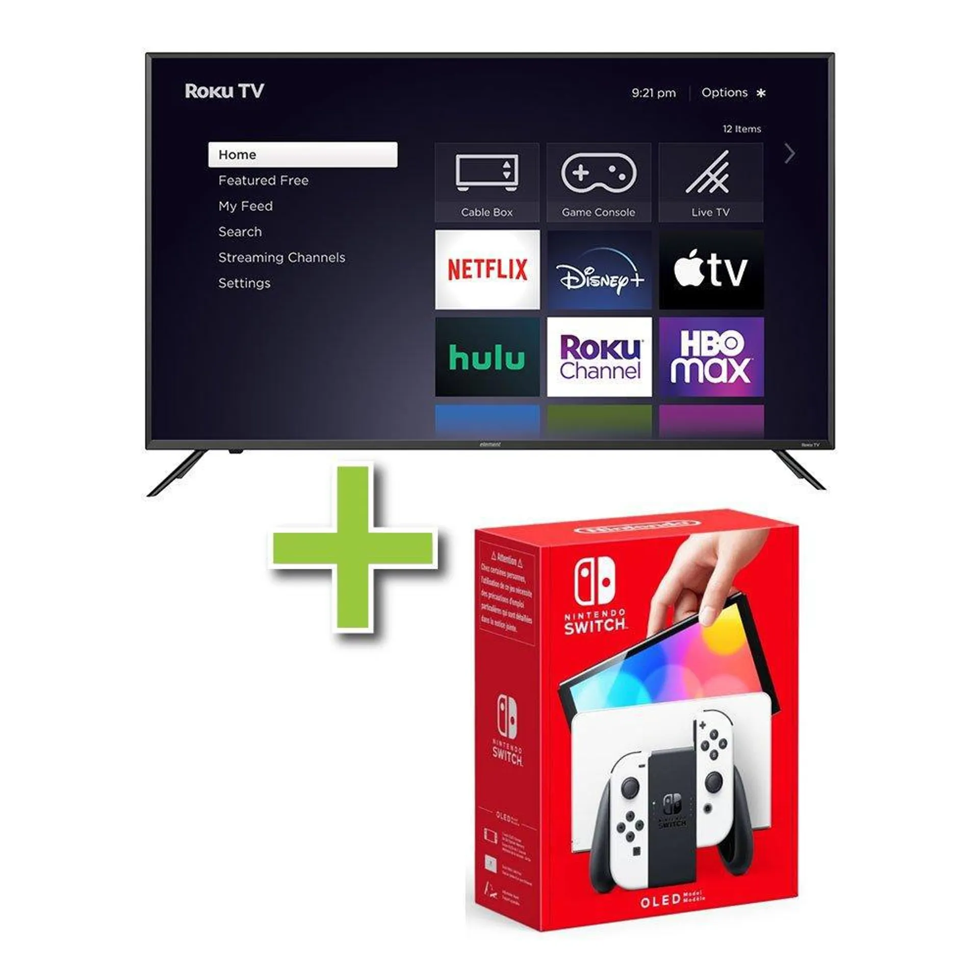 50" Element TV w/ 4K Ultra HD Resolution & Nintendo White OLED