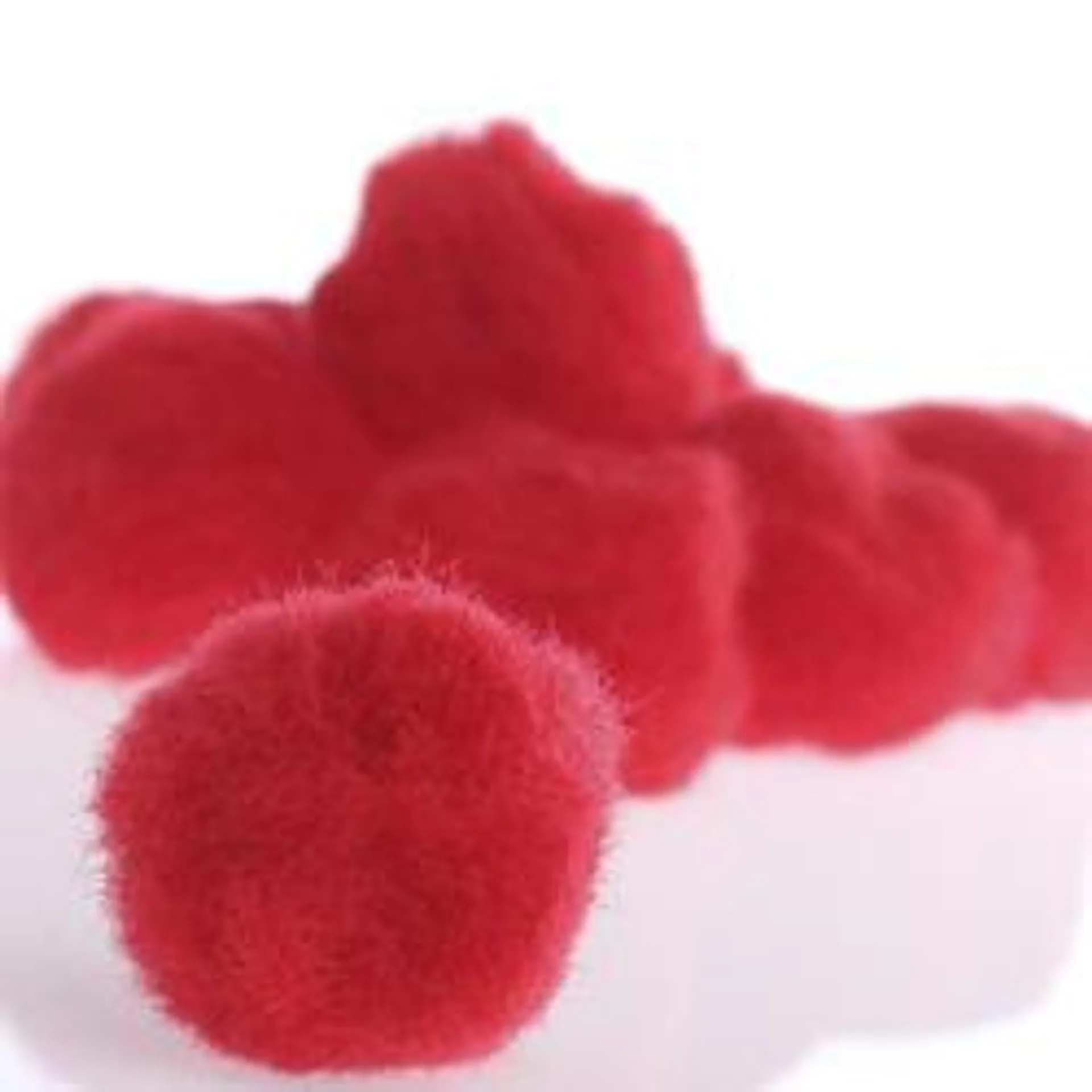 2.54 cm Red Craft Pom Poms (Package of 8 pieces)