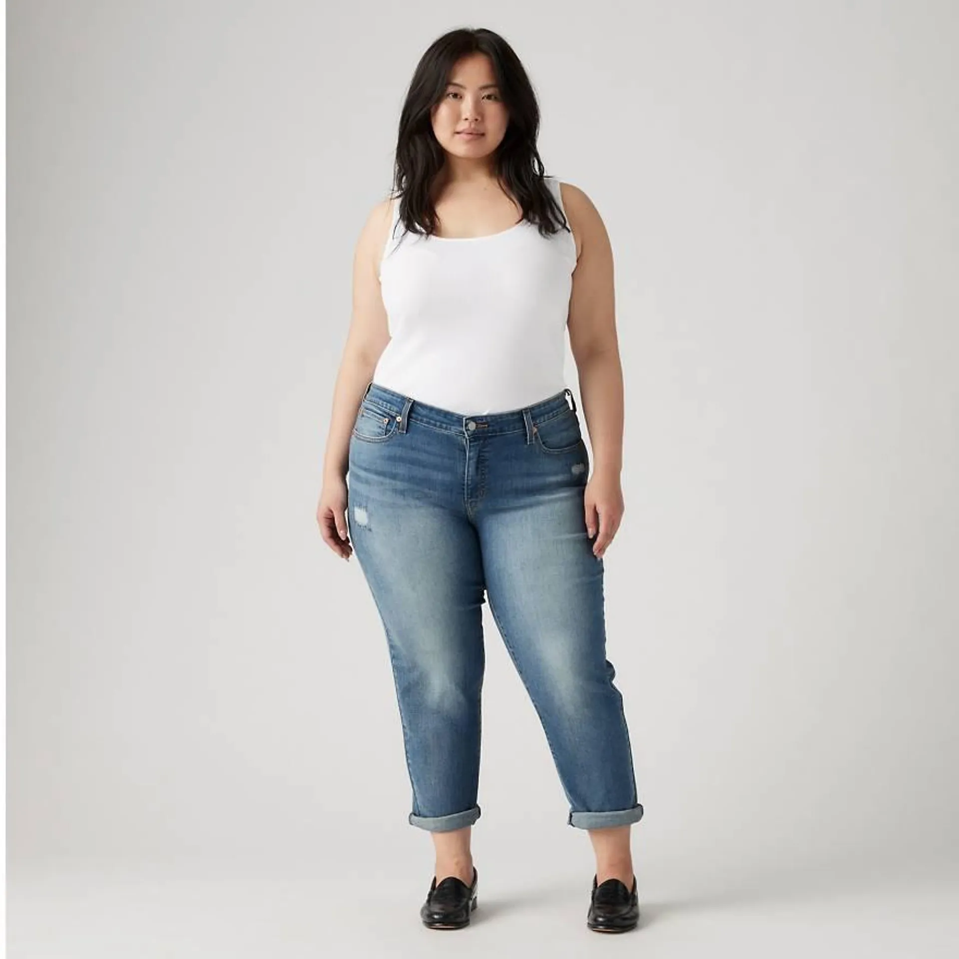 Boyfriend Mid Rise Women's Jeans (plus Size)