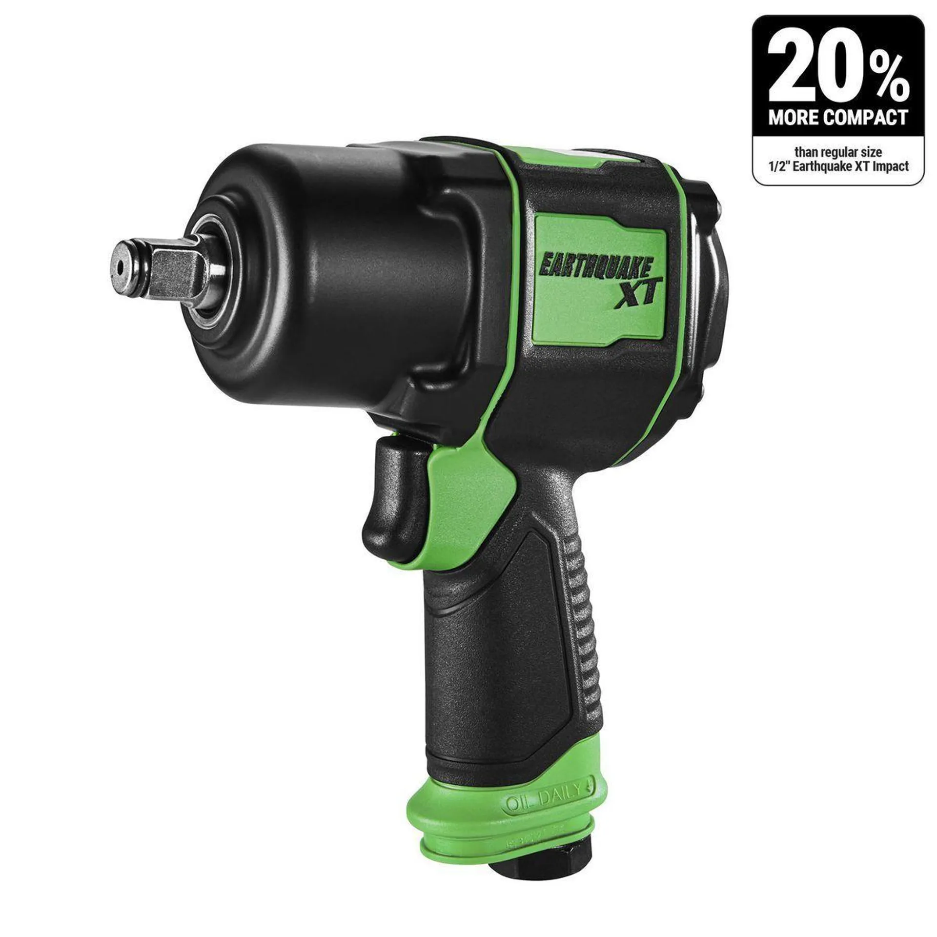 1/2 in. Super Compact Air Impact Wrench, Twin Hammer, 1000 ft. lbs., Green