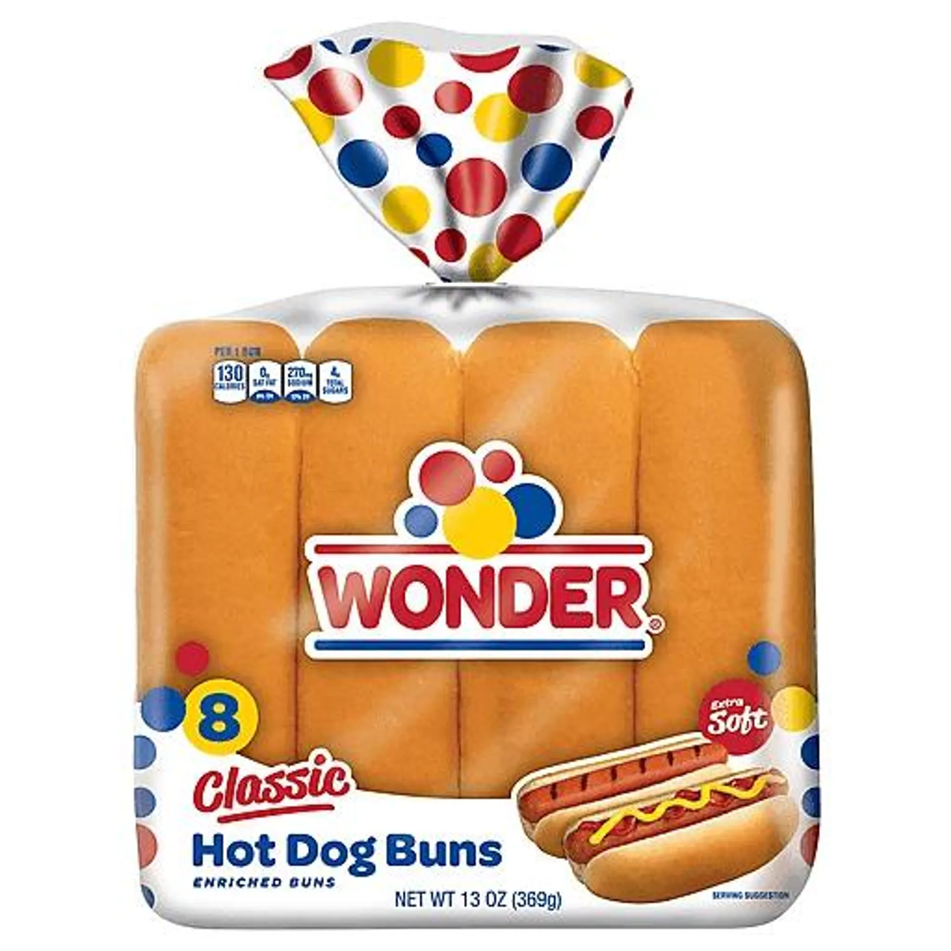 Wonder Hot Dog Buns, Classic, Extra Soft 8 Ea