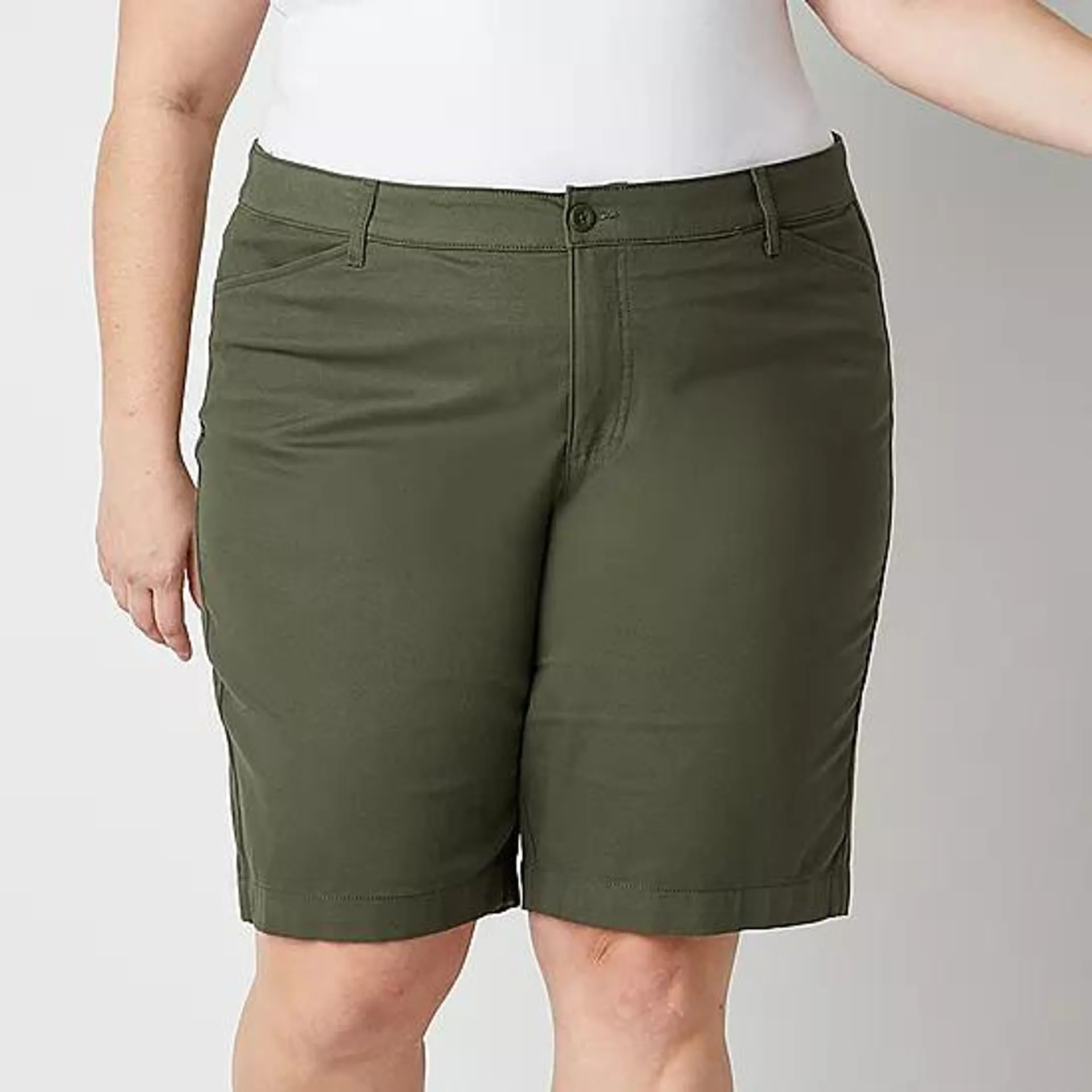 St. John's Bay Secretly Slender Womens Mid Rise Bermuda Short-Plus