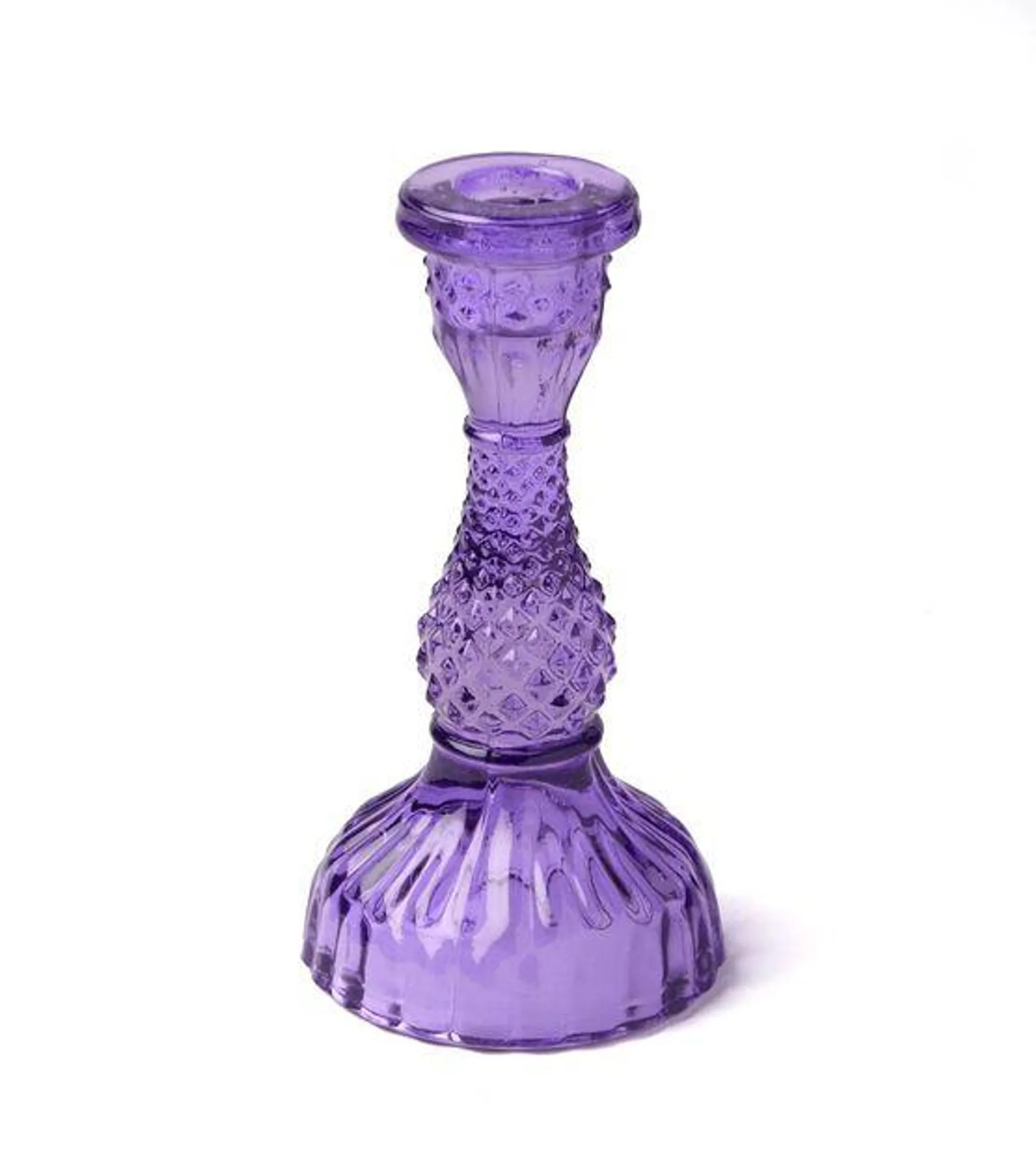 6" Halloween Purple Glass Taper Candle Holder by Place & Time