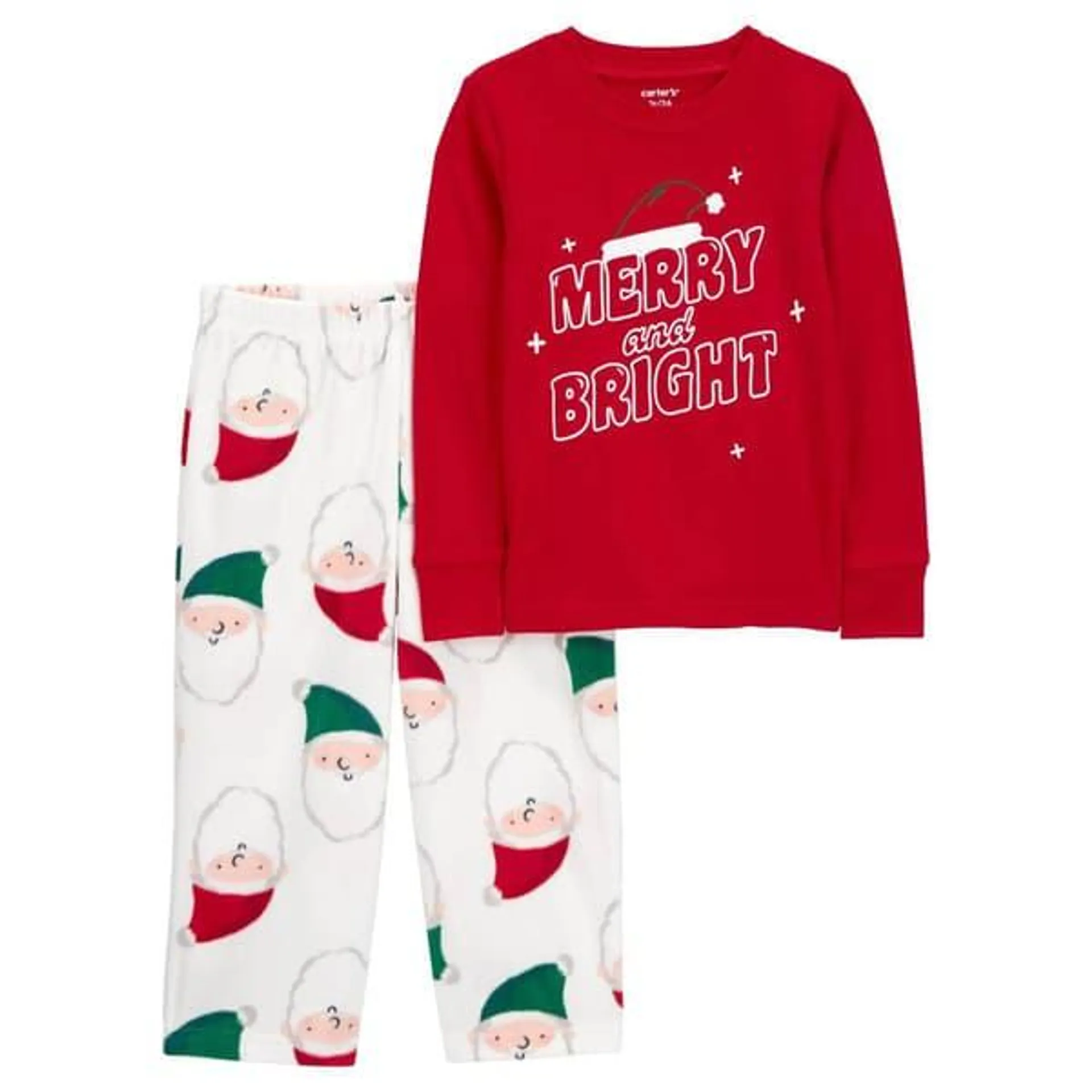 Toddler Carter’s® Santa/Merry Christmas Fleece Pants Pajama Set