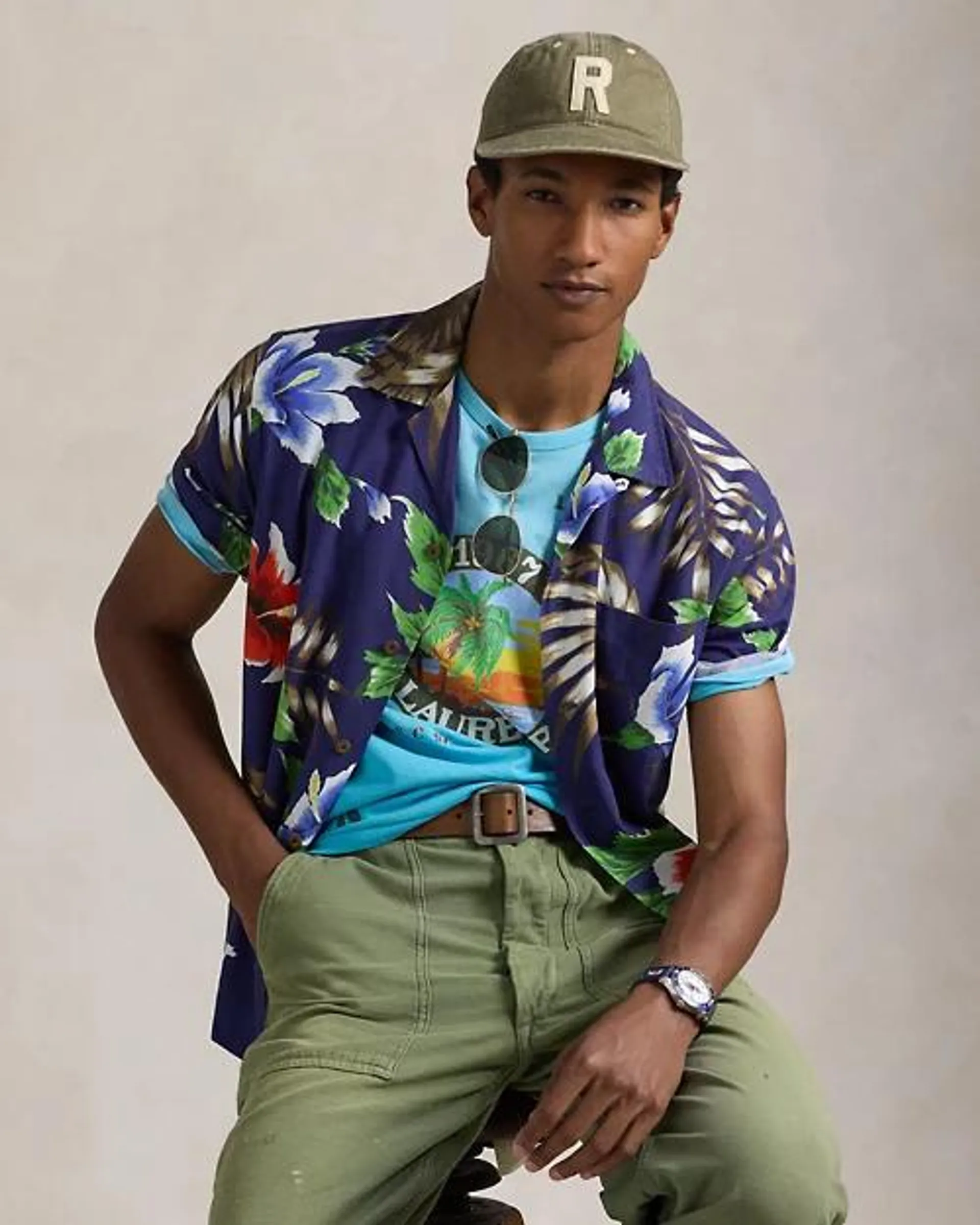 Classic Fit Hoffman Print Camp Shirt