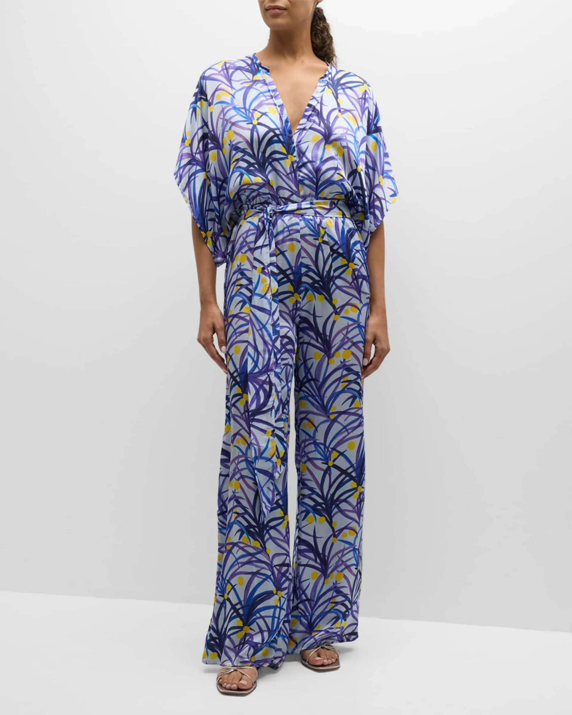 Natasha Printed Silk Jumpsuit